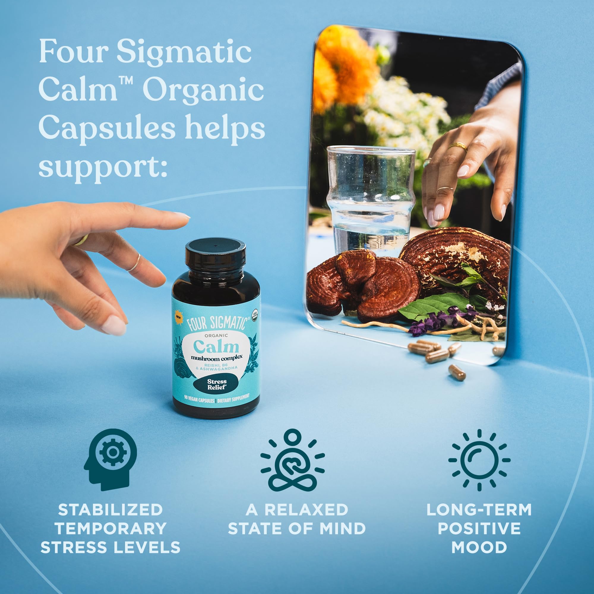 Foto 4 pulgar | Suplemento Four Sigmatic Calm Capsules Vegano, 30 Porciones - Venta Internacional.