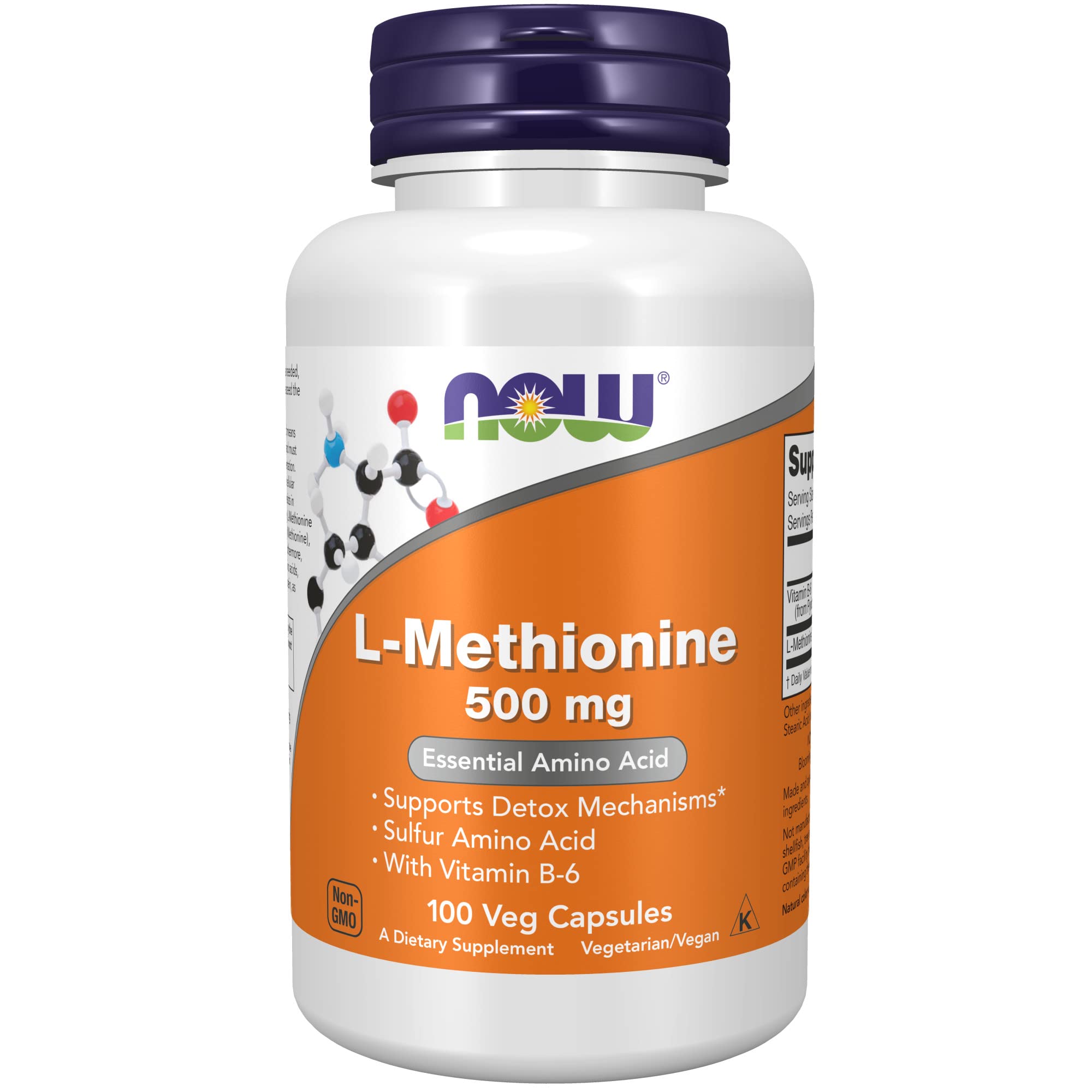 Suplements Now Foods L-metionina 500 Mg Con Vitamina B-6 100 Cápsulas - Venta Internacional.