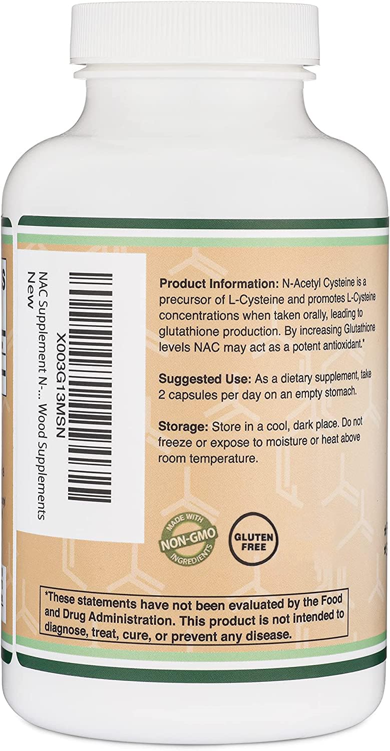 Foto 4 pulgar | Suplemento De N-acetil Cisteína De Double Wood, 1000 Mg, 210 Cápsulas - Venta Internacional.