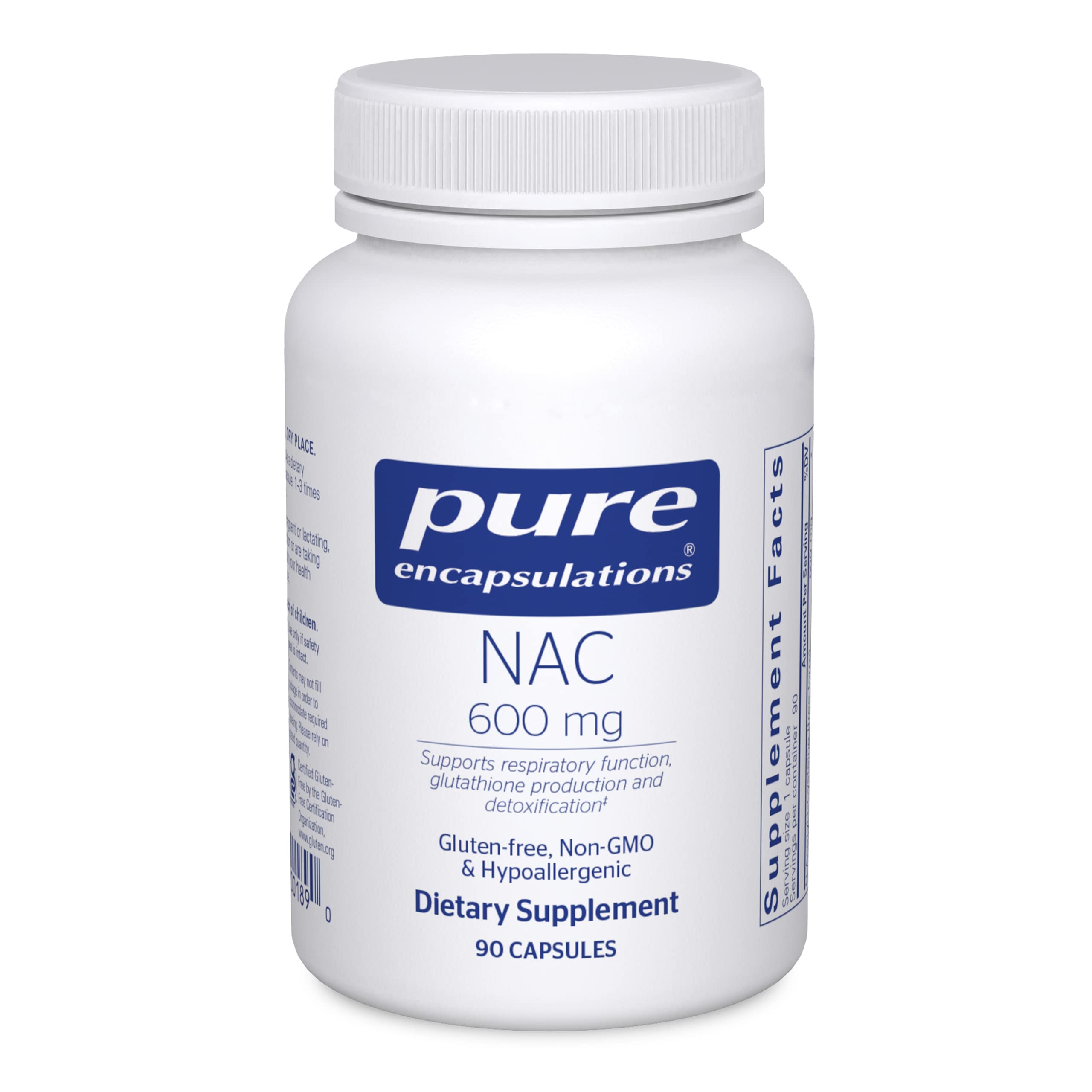 Foto 2 pulgar | Suplemento Pure Encapsulations Nac De 600 Mg Para Pulmón E Hígado - Venta Internacional.