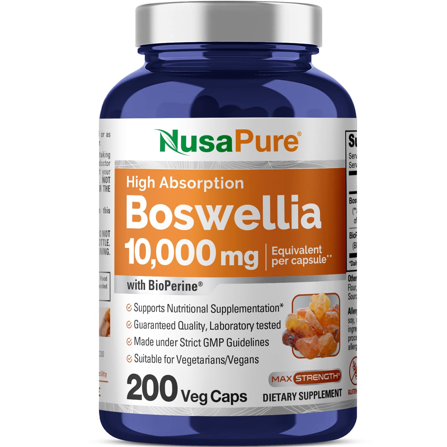 Foto 2 pulgar | Suplemento Nusapure Boswellia Serrata 10.000 Mg 200 Cápsulas - Venta Internacional.