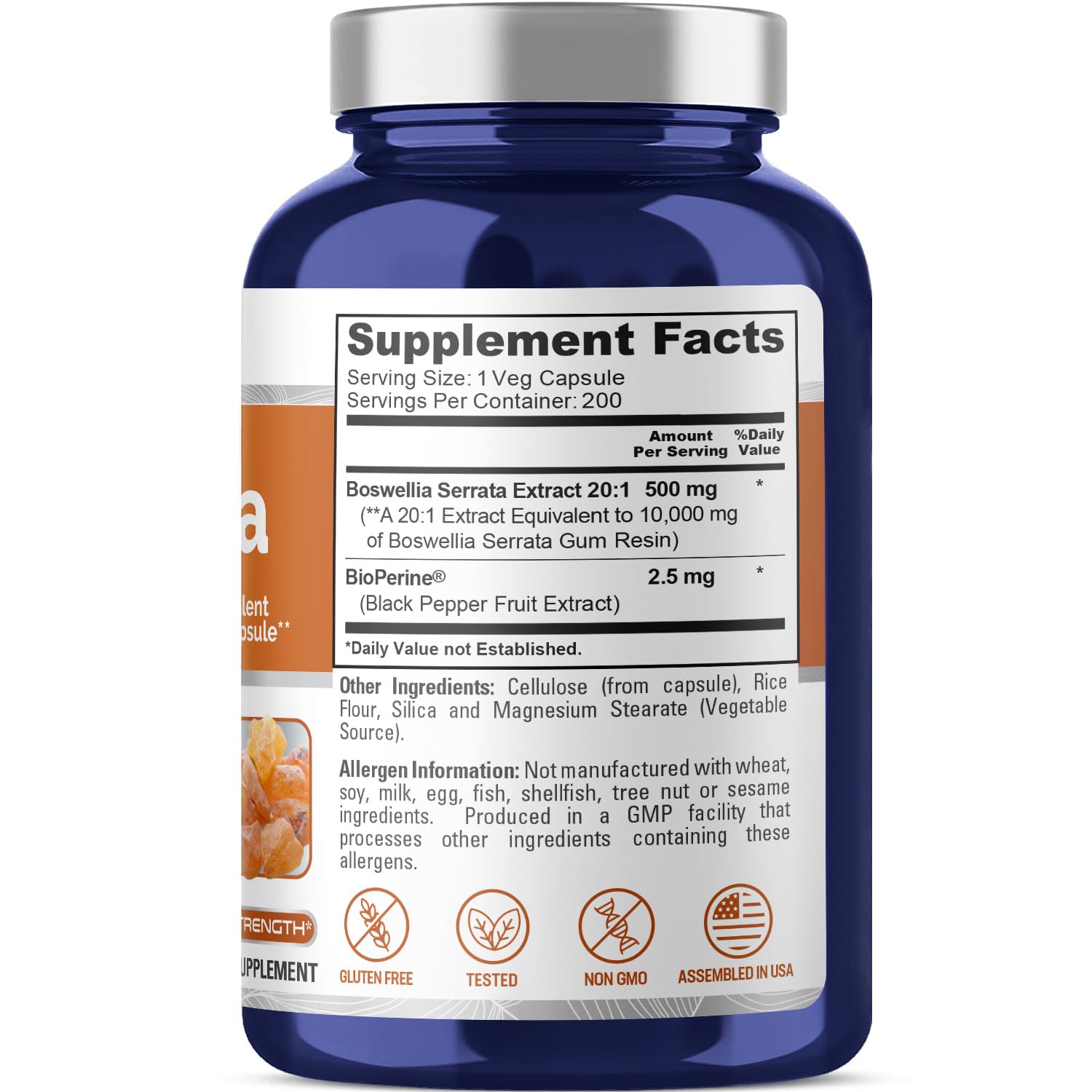 Foto 3 pulgar | Suplemento Nusapure Boswellia Serrata 10.000 Mg 200 Cápsulas - Venta Internacional.