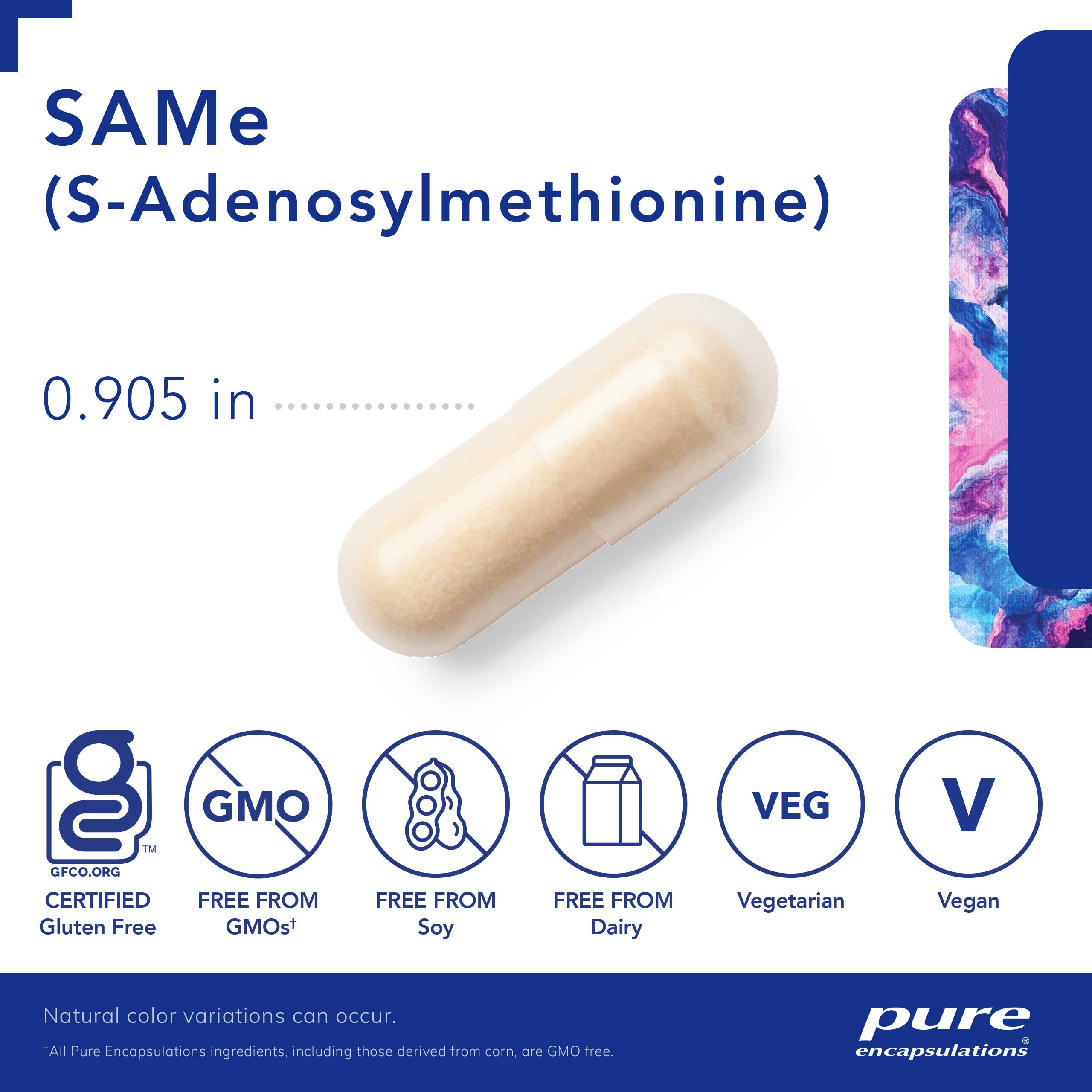 Foto 4 pulgar | Suplemento Pure Encapsulations Same S-adenosilmetionina 60 Cápsulas - Venta Internacional.