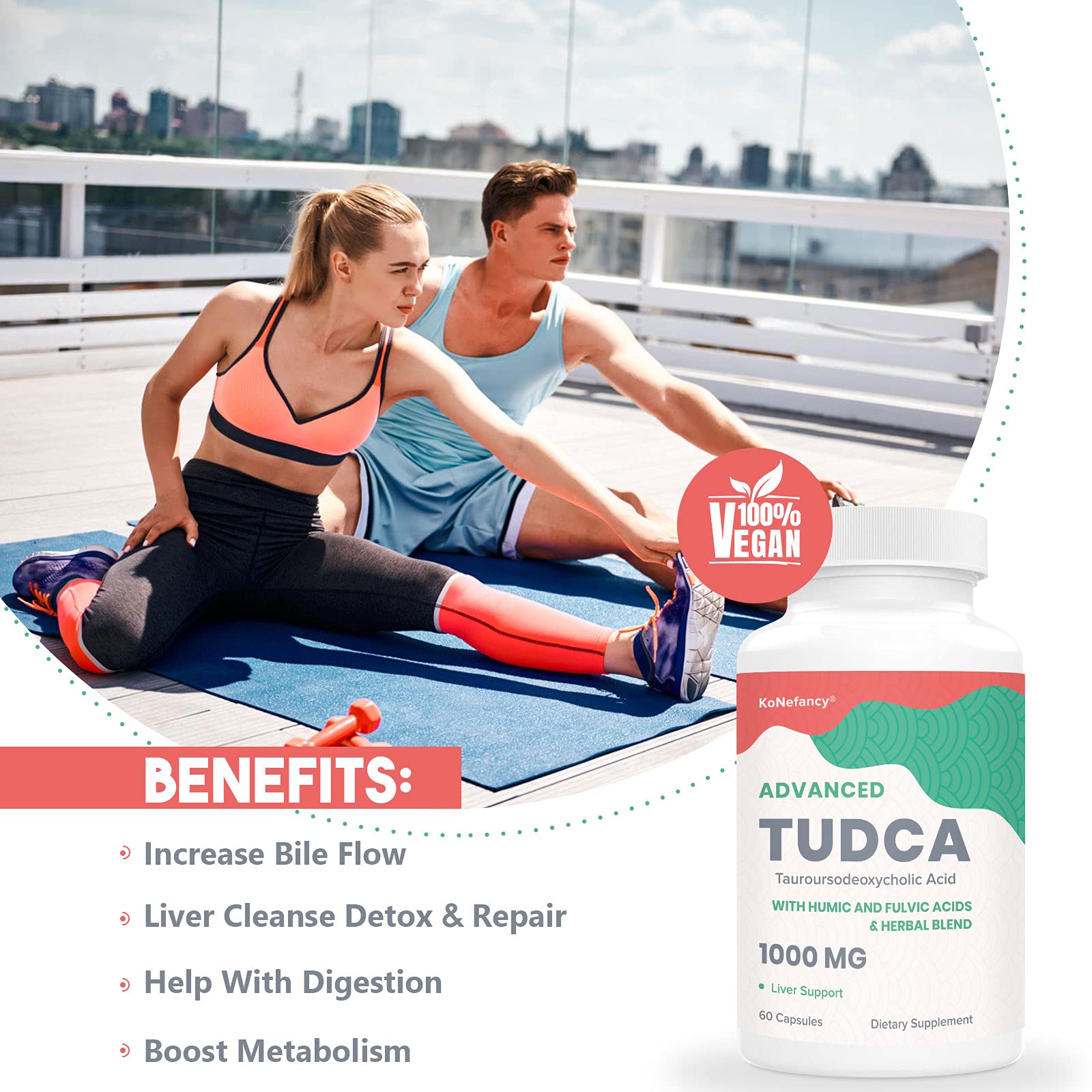 Foto 3 pulgar | Suplementos Konefancy Tudca Liver 1000 Mg Con Mezcla De Hierbas 60 Cápsulas - Venta Internacional.