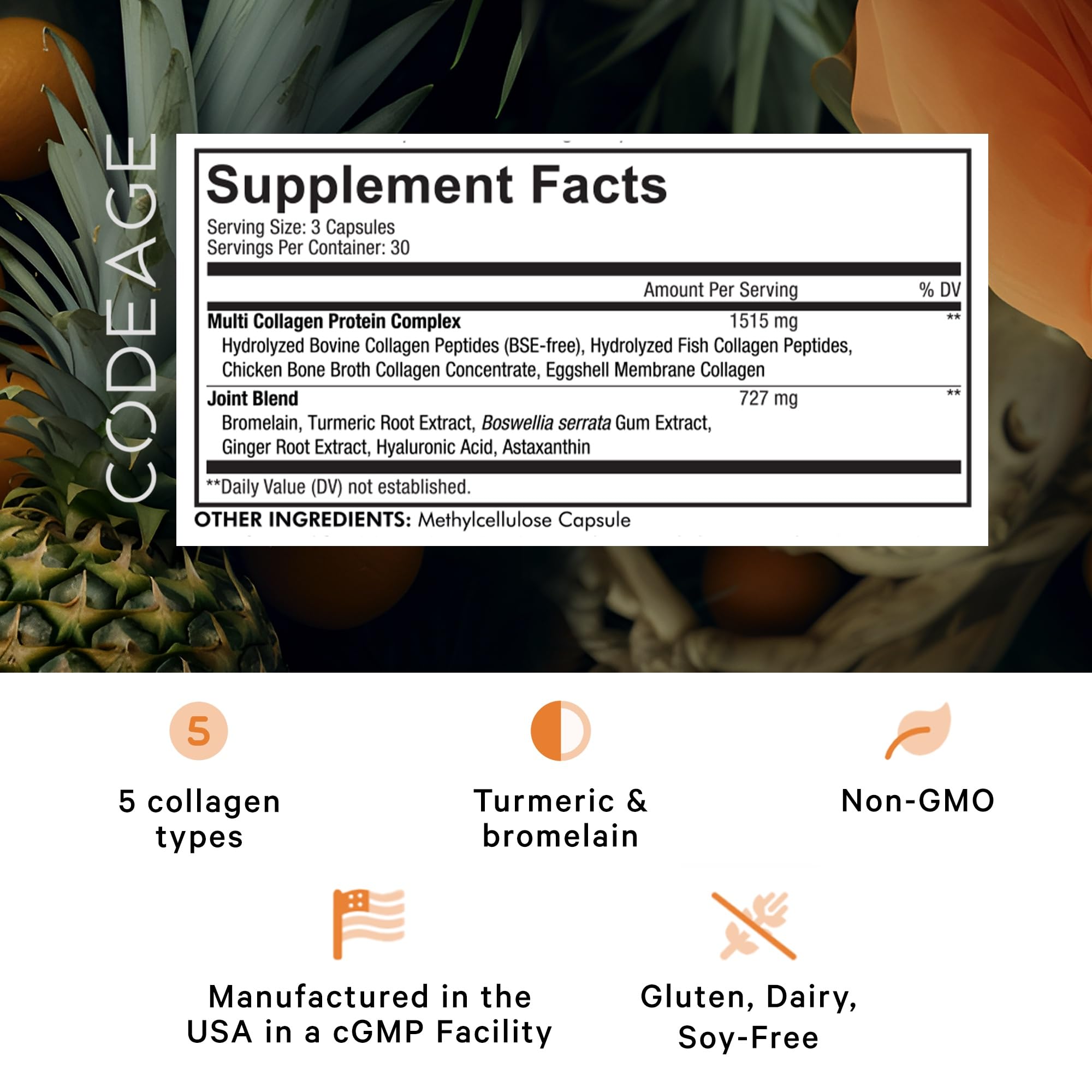 Foto 3 pulgar | Suplemento Codeage Multi Collagen Protein + Joint 90 Cápsulas - Venta Internacional.