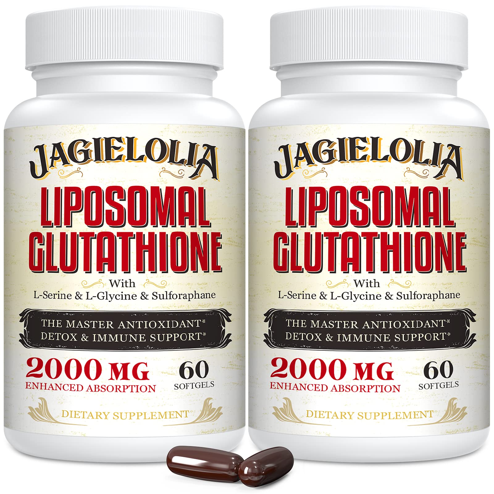 Foto 2 pulgar | Suplemento Jagielolia, Glutatión Liposomal, 2000 Mg, 120 Cápsulas Blandas - Venta Internacional.