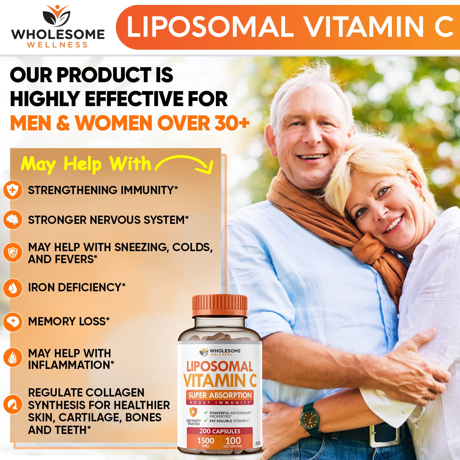 Foto 4 pulgar | Cápsulas De Vitamina C Wholesome Wellness 1500 Mg (200 Píldoras) - Venta Internacional.