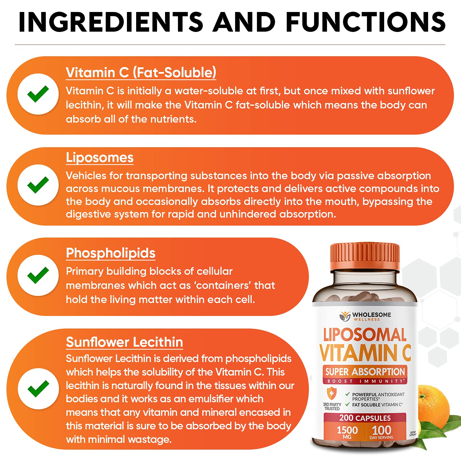 Foto 5 pulgar | Cápsulas De Vitamina C Wholesome Wellness 1500 Mg (200 Píldoras) - Venta Internacional.