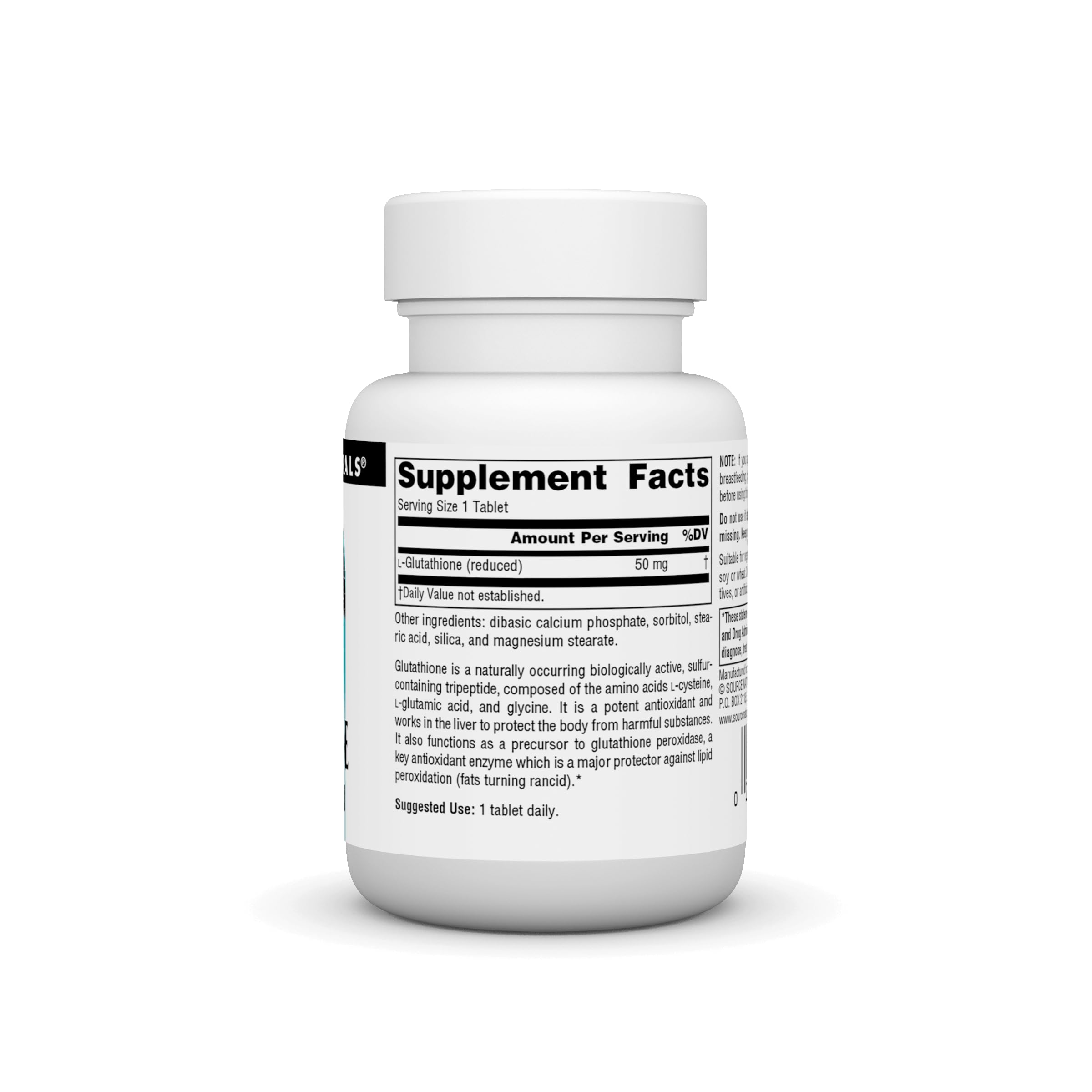 Foto 3 pulgar | Supplement Source Naturals Glutatión 50 Mg 60 Comprimidos - Venta Internacional.