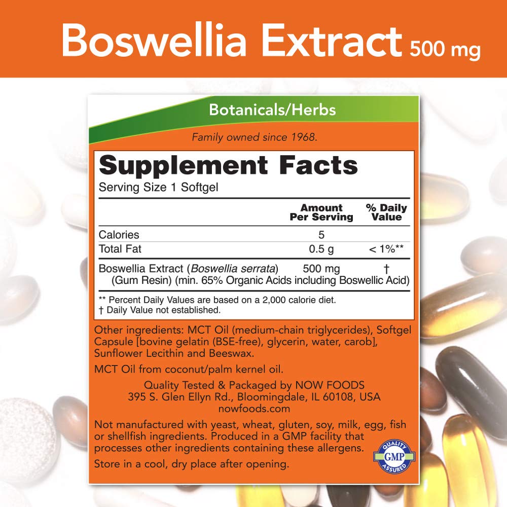 Foto 3 pulgar | Suplemento Now Foods Extracto De Boswellia, 500 Mg, Cápsulas Blandas X180 - Venta Internacional.