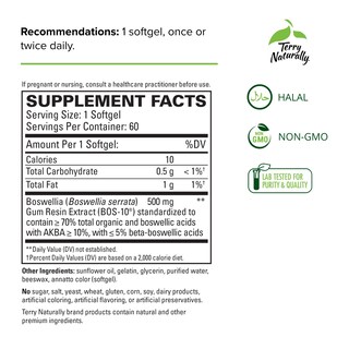 Foto 2 | Suplemento Terry Naturally Bosmed 500 Boswellia 500 Mg 60 - Venta Internacional.