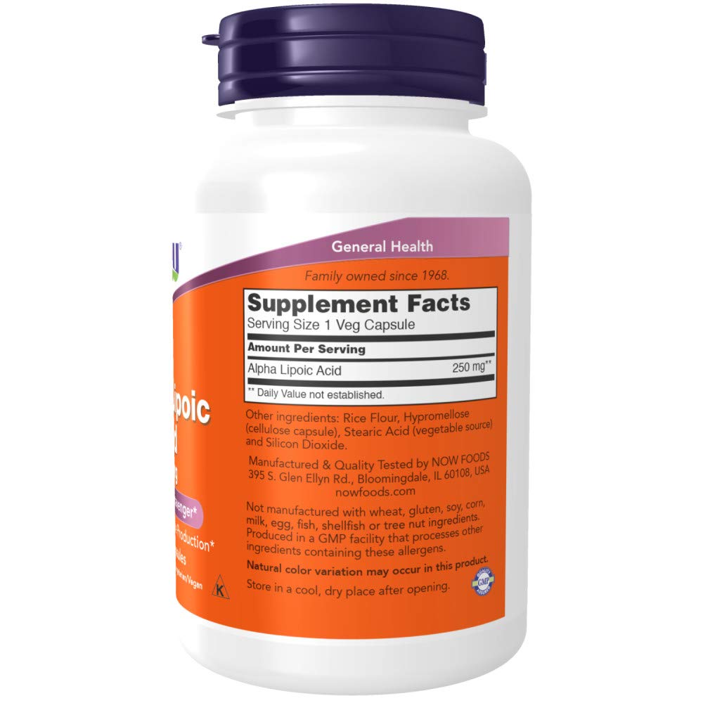 Foto 3 pulgar | Supplement Now Foods Ácido Alfa Lipoico 250 Mg 120 Cápsulas - Venta Internacional.