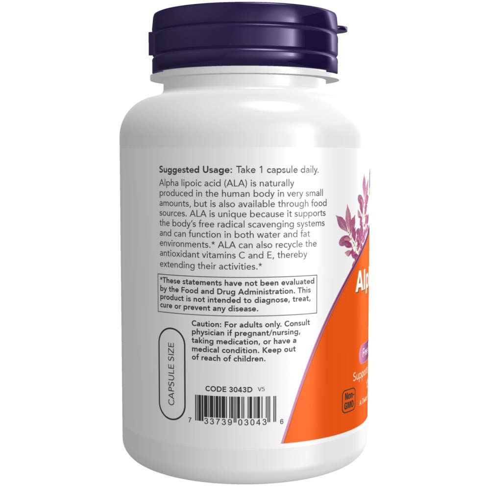 Foto 4 pulgar | Supplement Now Foods Ácido Alfa Lipoico 250 Mg 120 Cápsulas - Venta Internacional.
