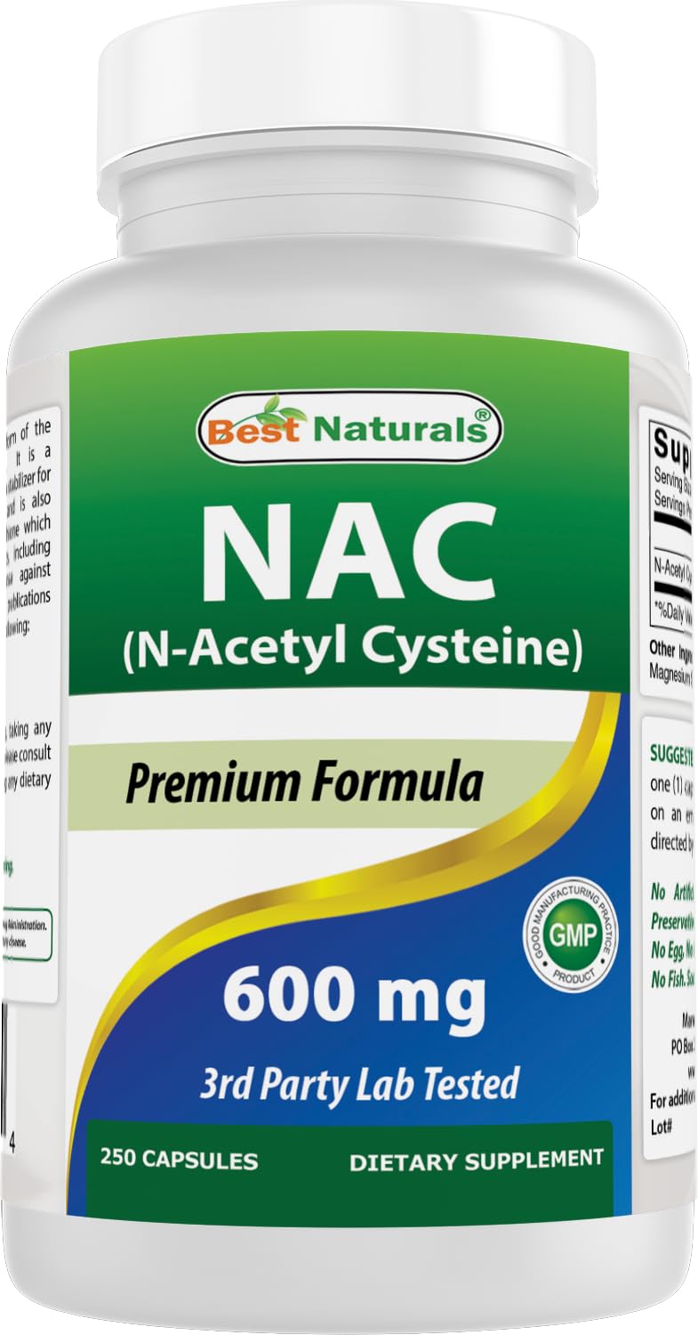 Foto 2 pulgar | Suplemento Best Naturals Nac N-acetil-cisteína 600 Mg 250 Cápsulas - Venta Internacional.