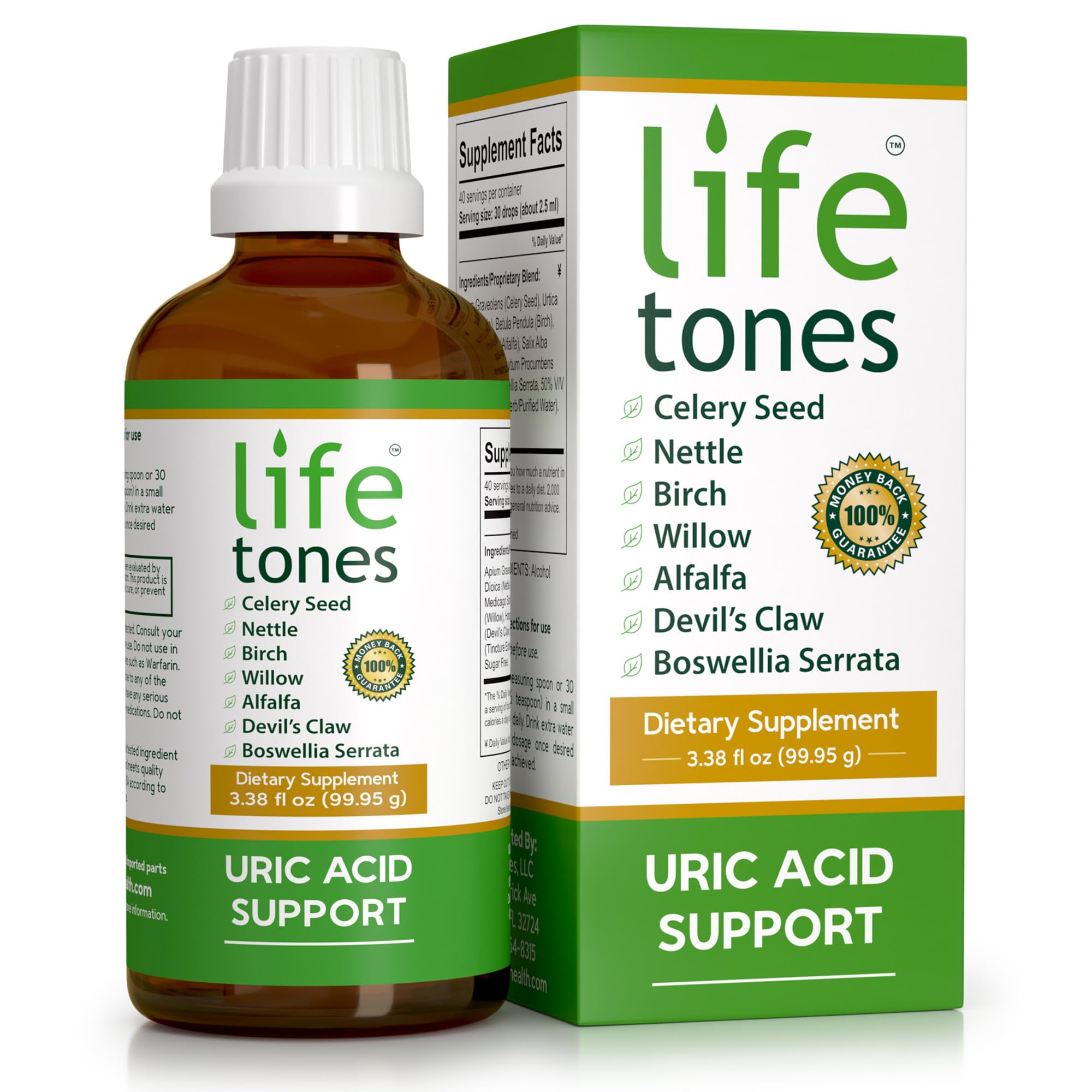 Foto 2 pulgar | Suplemento Life Tones De Ácido Úrico Que Apoya La Salud De Las Articulaciones, 100 Ml - Venta Internacional.