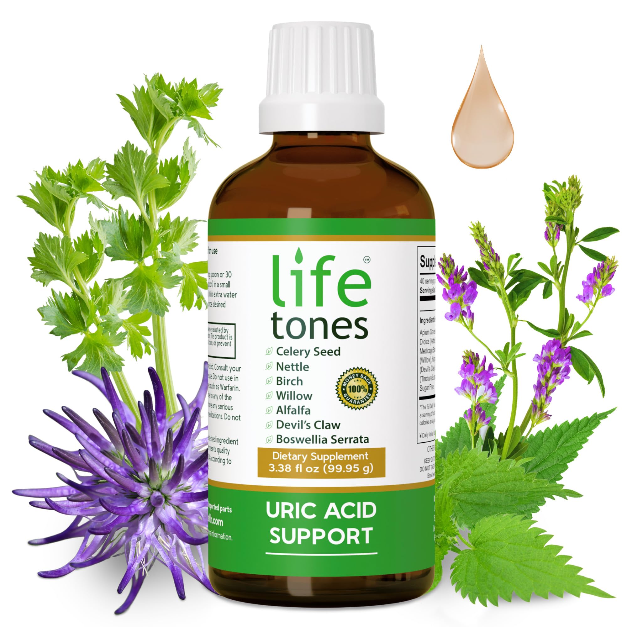Foto 8 pulgar | Suplemento Life Tones De Ácido Úrico Que Apoya La Salud De Las Articulaciones, 100 Ml - Venta Internacional.