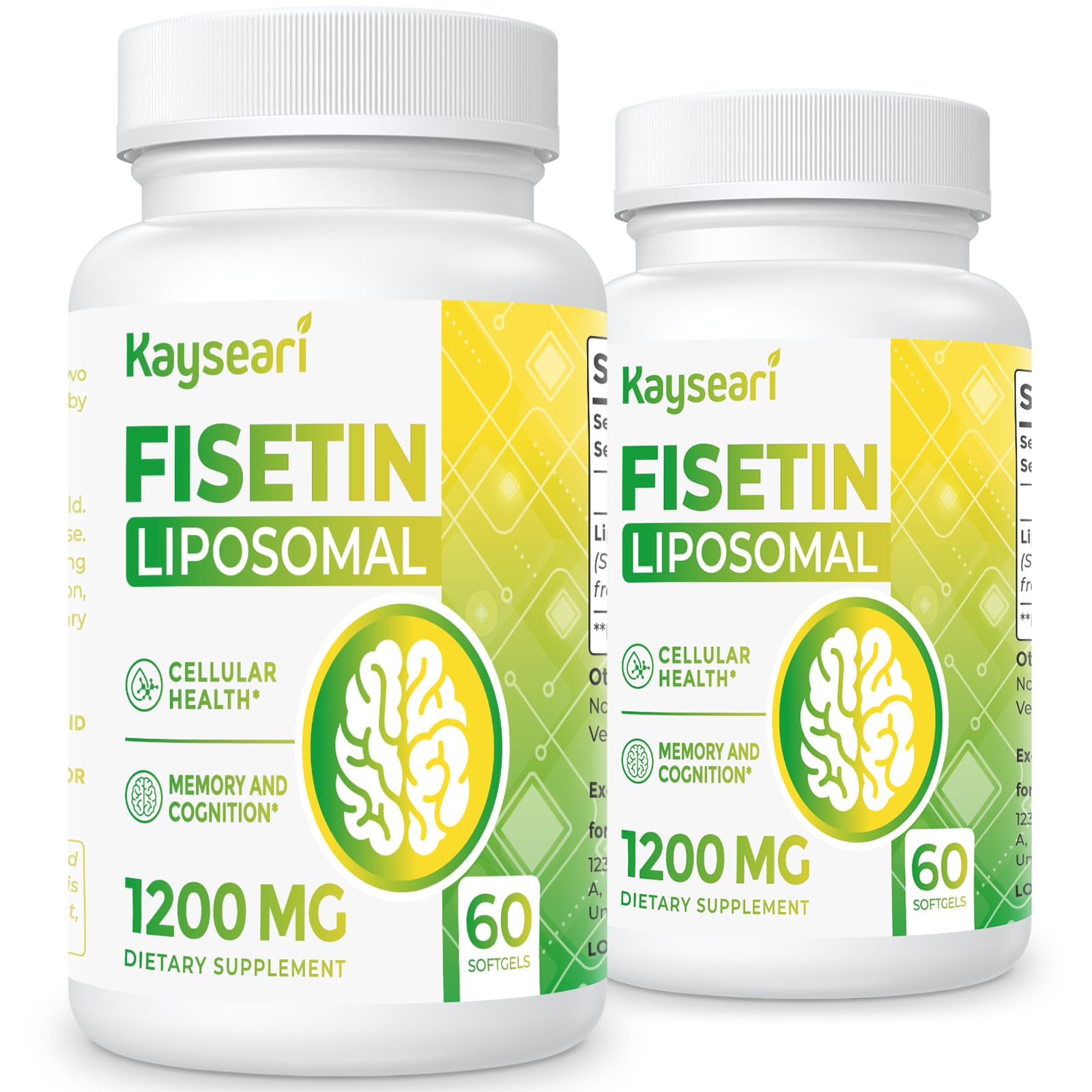 Foto 2 pulgar | Suplemento Kayseari Fisetin 1200 Mg Liposomal 98% Puro 120 Cápsulas - Venta Internacional.
