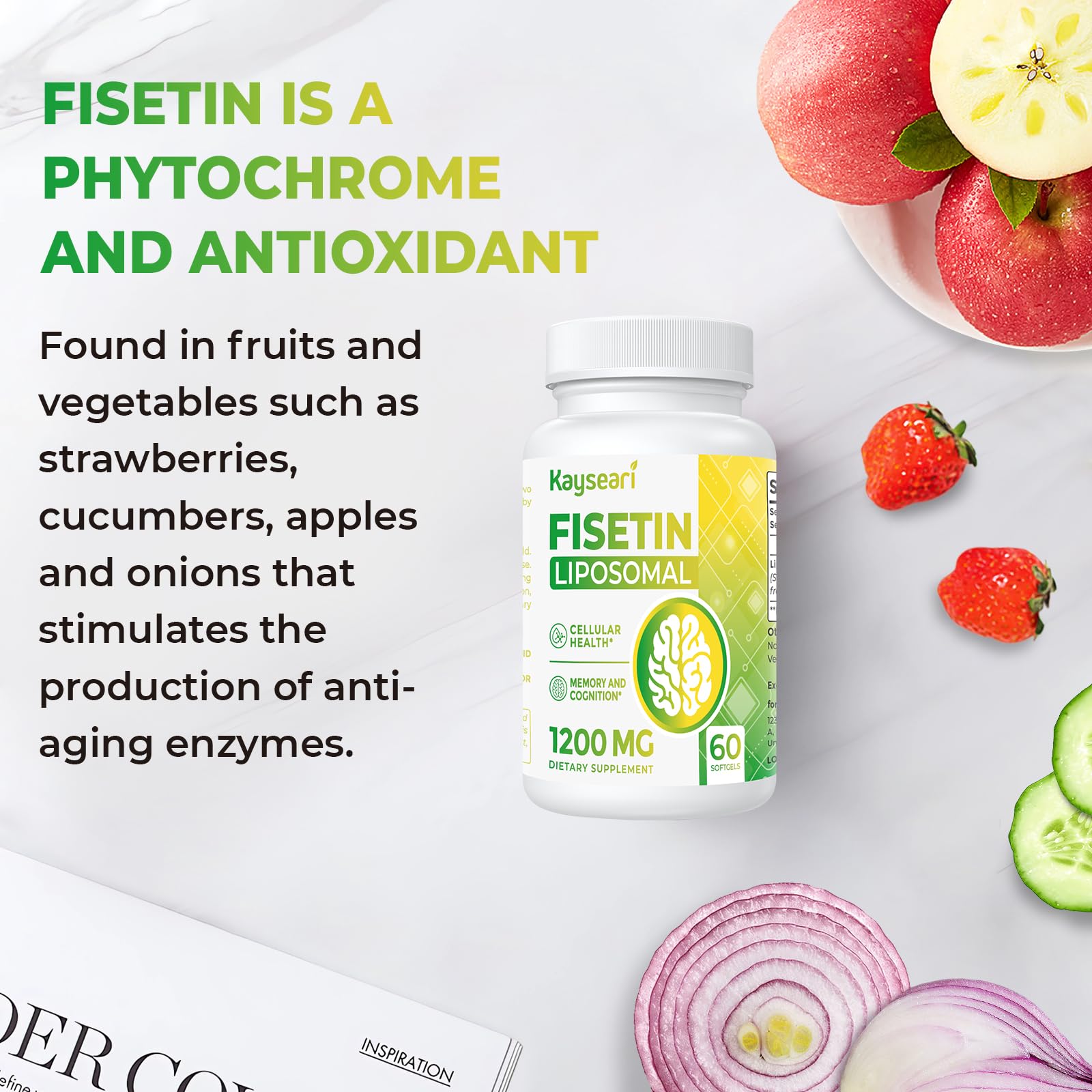 Foto 6 pulgar | Suplemento Kayseari Fisetin 1200 Mg Liposomal 98% Puro 120 Cápsulas - Venta Internacional.