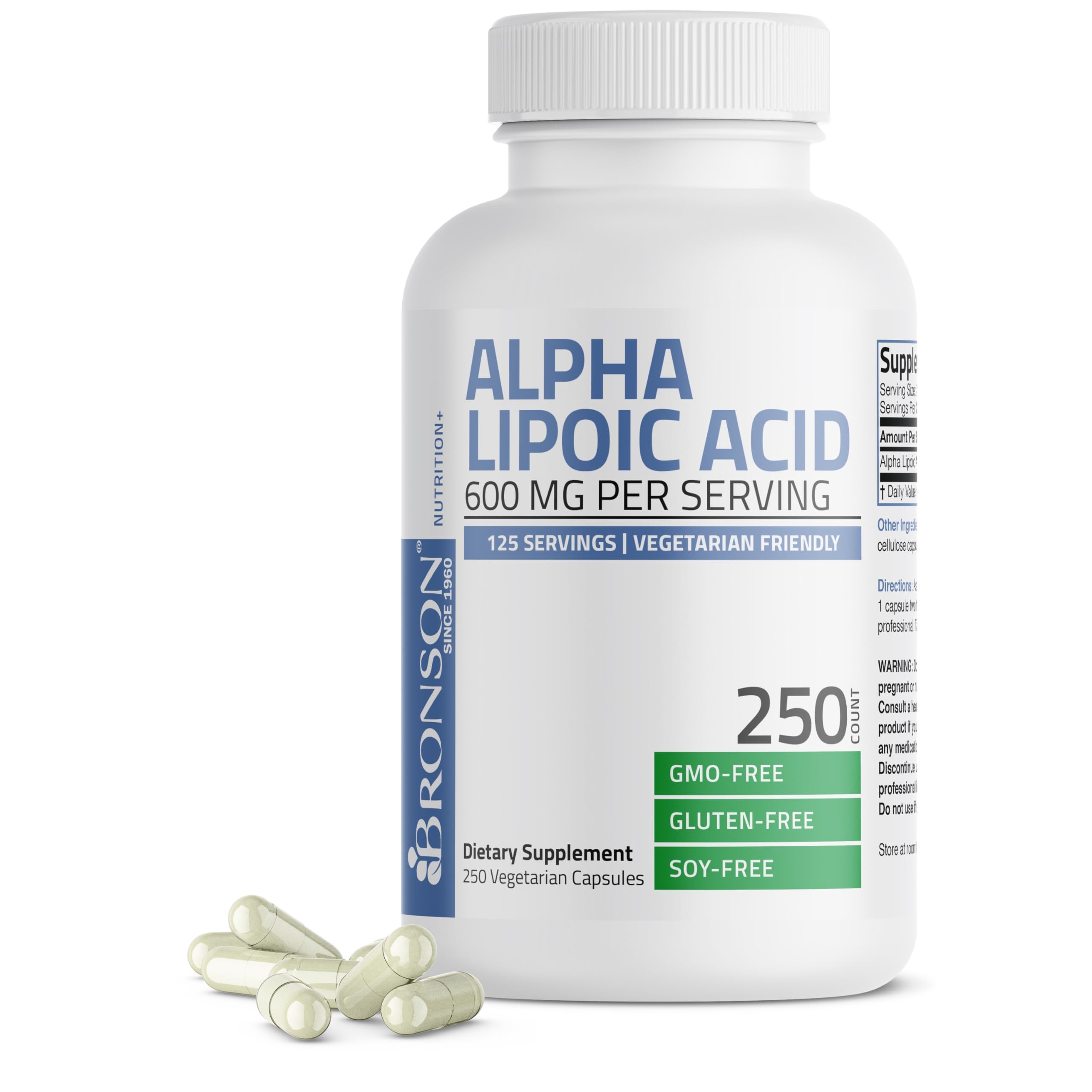 Foto 1 | Suplemento De Ácido Alfa Lipoico De Bronson 600 Mg 250 Cápsulas - Venta Internacional.