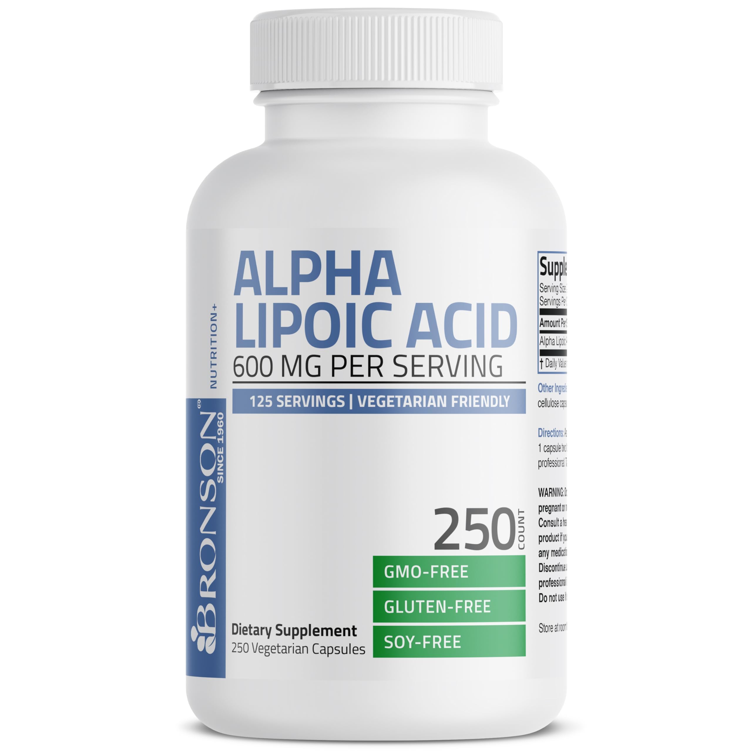 Foto 4 pulgar | Suplemento De Ácido Alfa Lipoico De Bronson 600 Mg 250 Cápsulas - Venta Internacional.