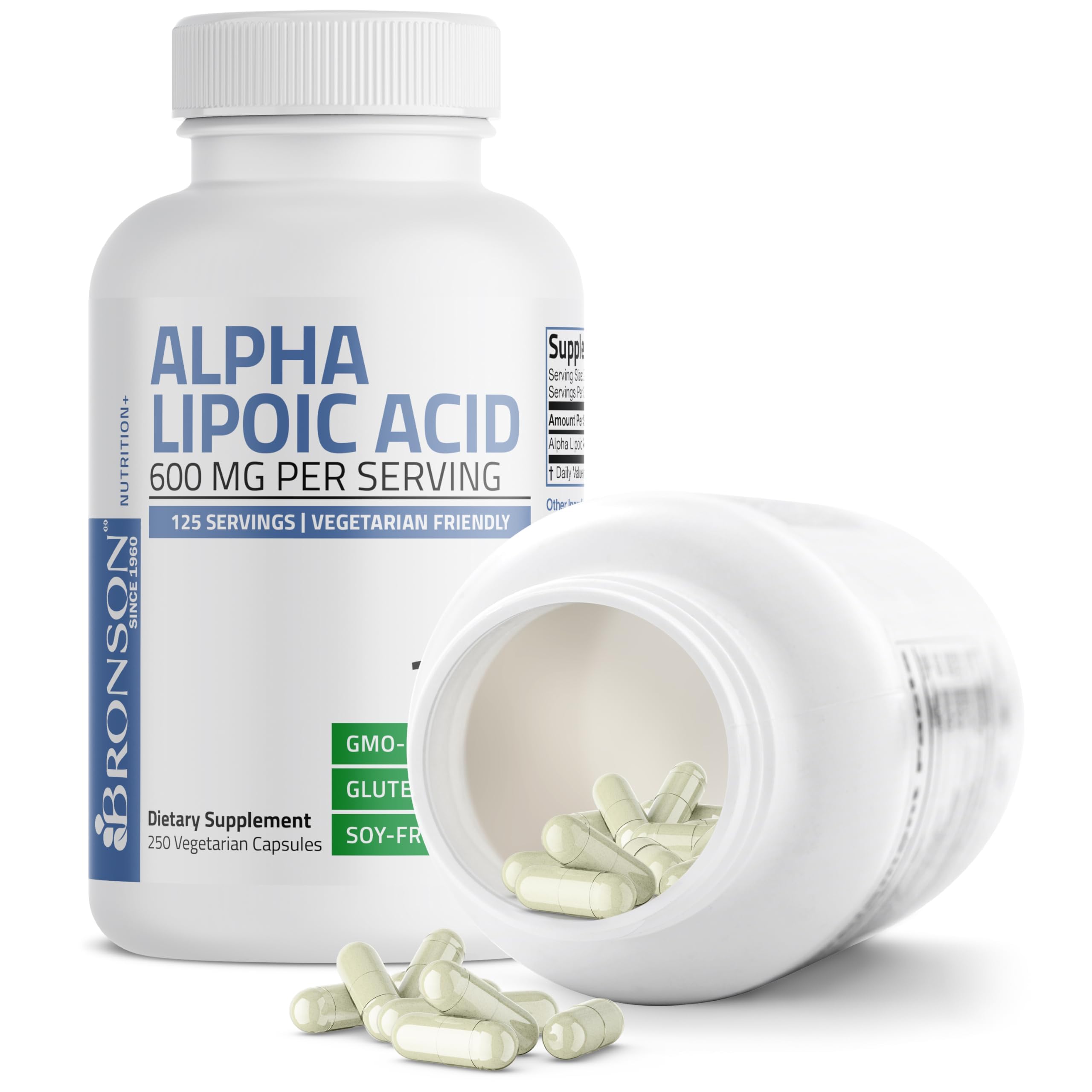 Foto 5 pulgar | Suplemento De Ácido Alfa Lipoico De Bronson 600 Mg 250 Cápsulas - Venta Internacional.