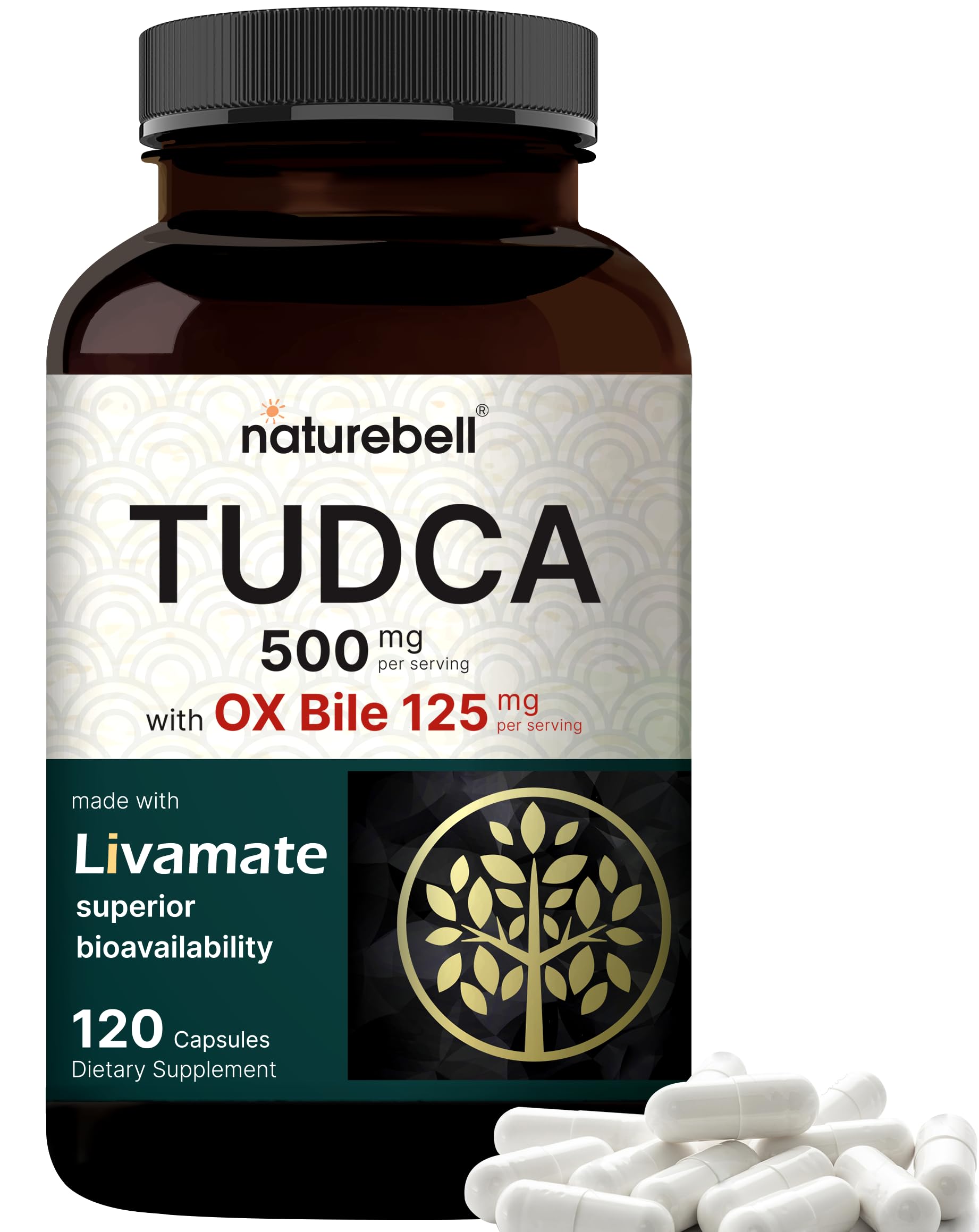 Foto 2 pulgar | Suplemento Naturebell Tudca 500 Mg Con Ox Bile 125 Mg 120 Cápsulas - Venta Internacional.