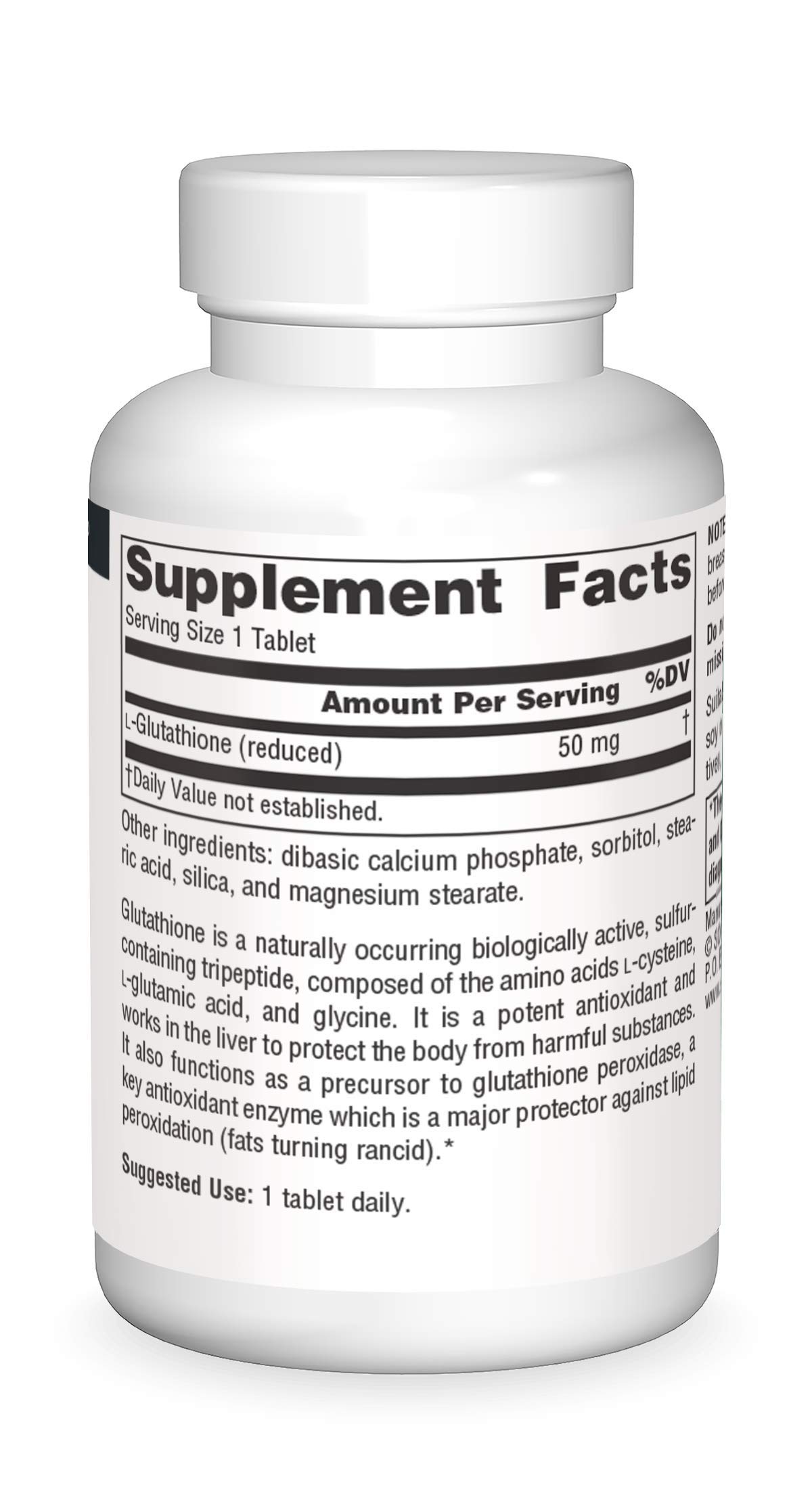 Foto 4 pulgar | Supplement Source Naturals Glutatión 50 Mg Para Hígado 30 Comprimidos - Venta Internacional.