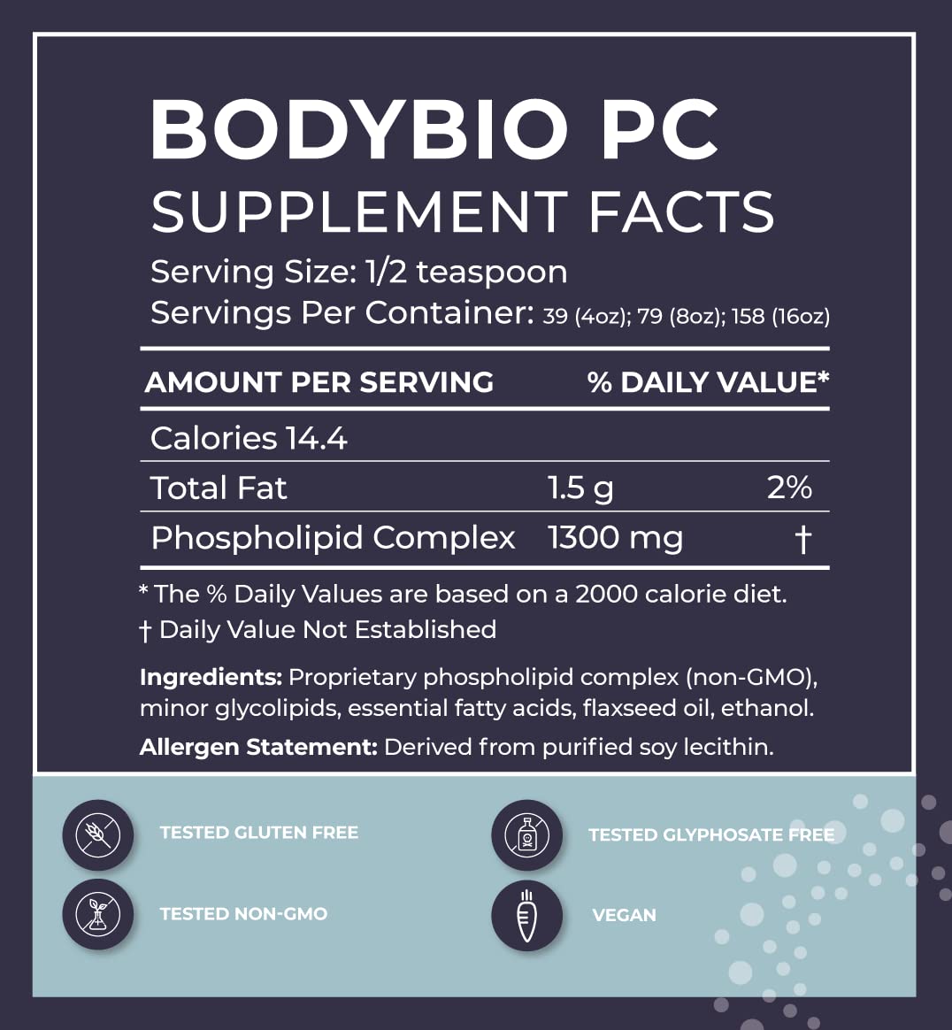 Foto 3 pulgar | Suplemento Bodybio Brain Pure Fosfolípidos Complex 240 Ml - Venta Internacional.