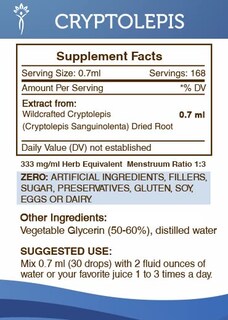 Foto 4 | Tintura Secrets Of The Tribe Cryptolepis Sanguinolenta 120 Ml - Venta Internacional.
