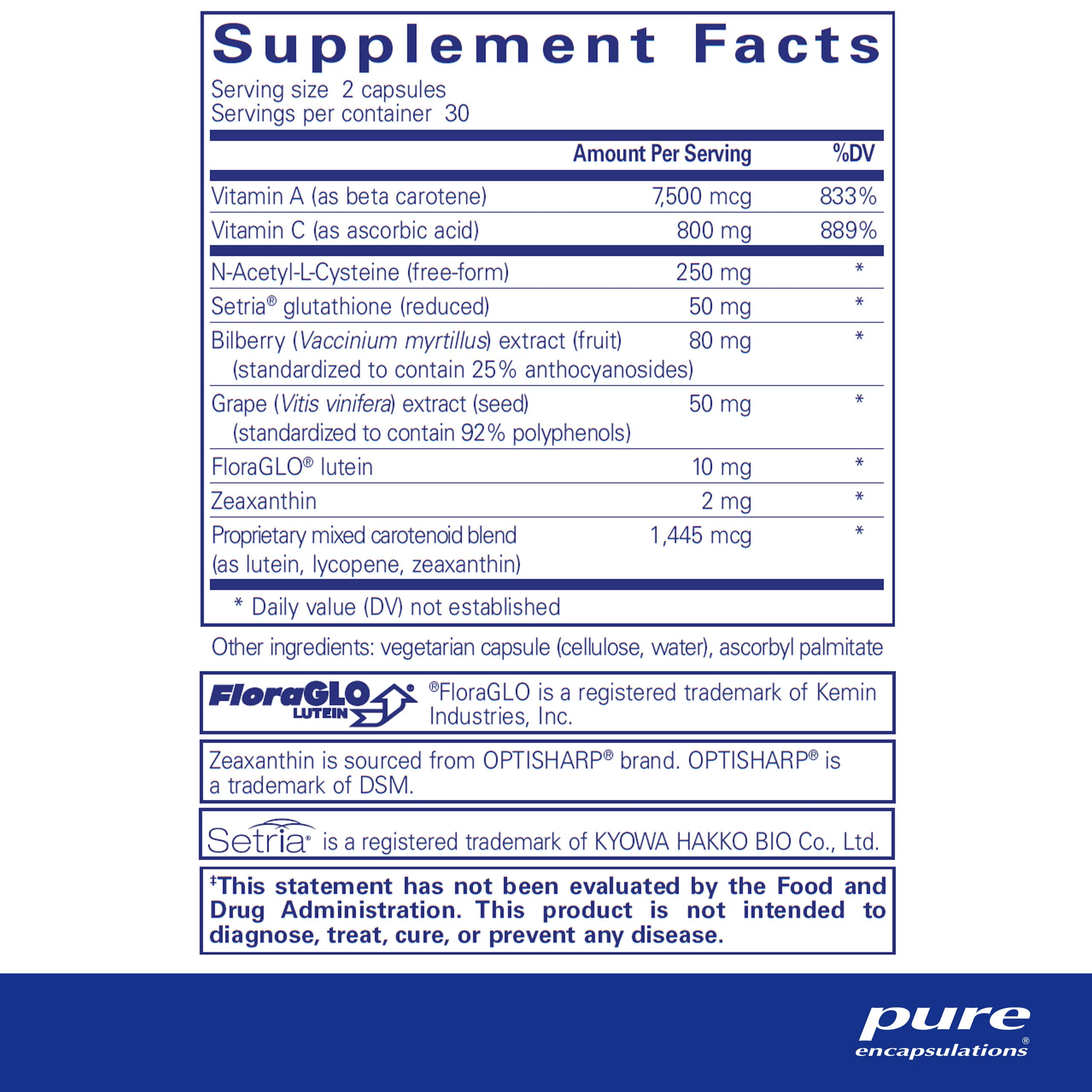 Foto 3 pulgar | Fórmula De Apoyo Macular Supplement Pure Encapsulations, 60 Cápsulas - Venta Internacional.