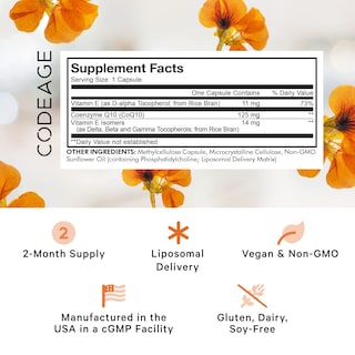 Foto 2 | Suplemento Codeage Liposomal Coq10 125 Mg Con Vitamina E 60 Cápsulas - Venta Internacional.