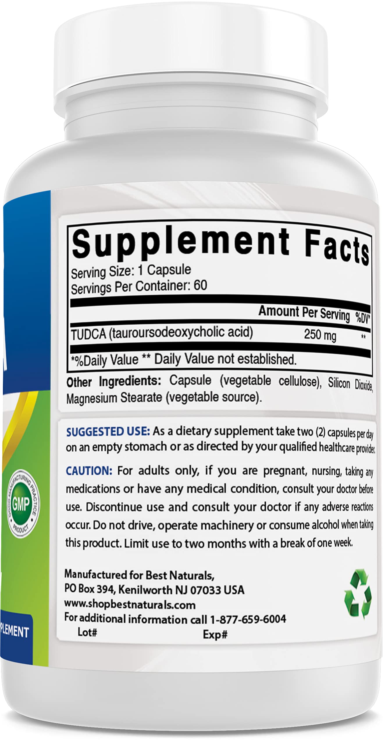 Foto 4 | Suplemento Best Naturals Tudca 250 Mg (ácido Tauroursodesoxicólico) - 60 Cápsulas Vegetarianas - Venta Internacional.