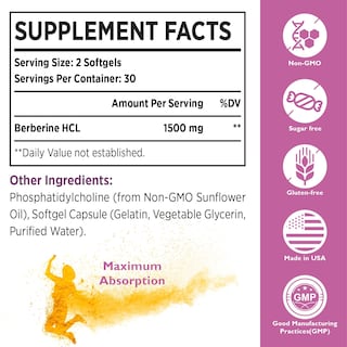 Foto 6 | Suplemento de Berberina Liposomal Konefancy 1500 Mg 120 Cápsulas Blandas - Venta Internacional