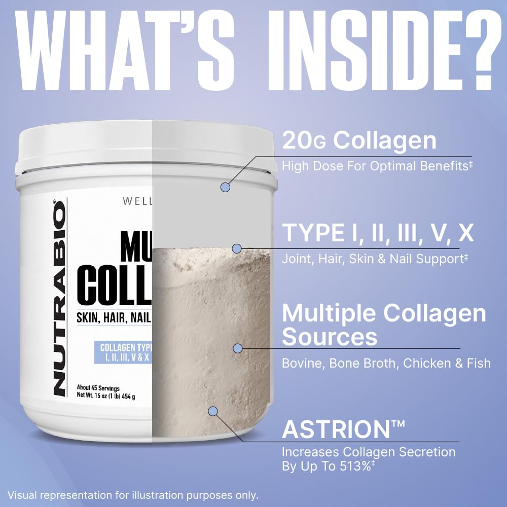 Foto 4 pulgar | Colágeno en Polvo Nutrabio Multihidrolized 45 Porciones - Venta Internacional