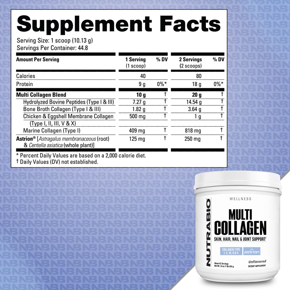 Foto 5 pulgar | Colágeno en Polvo Nutrabio Multihidrolized 45 Porciones - Venta Internacional