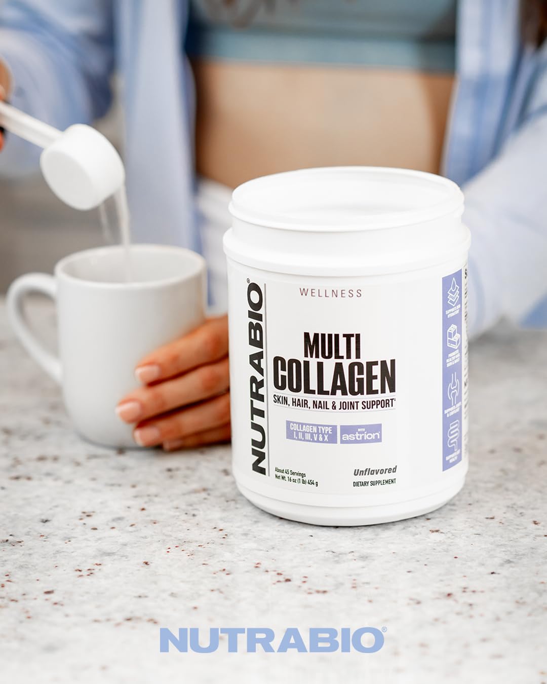 Foto 7 pulgar | Colágeno en Polvo Nutrabio Multihidrolized 45 Porciones - Venta Internacional