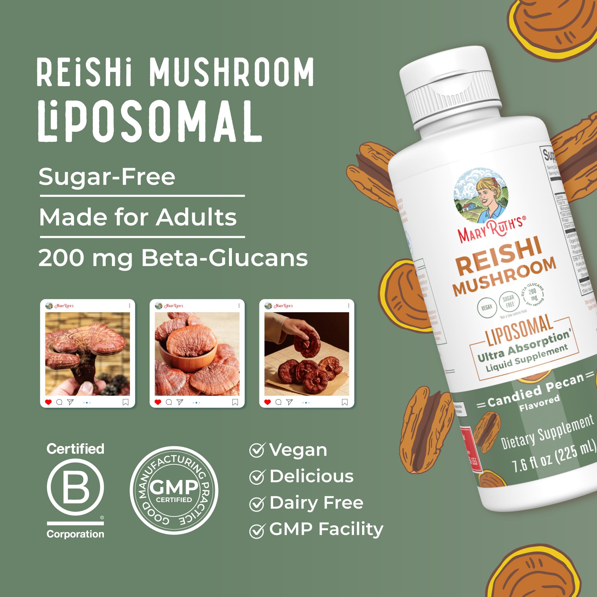 Foto 4 | Suplemento Maryruth Organics Reishi Vegan Hongo 225 Ml - Venta Internacional.