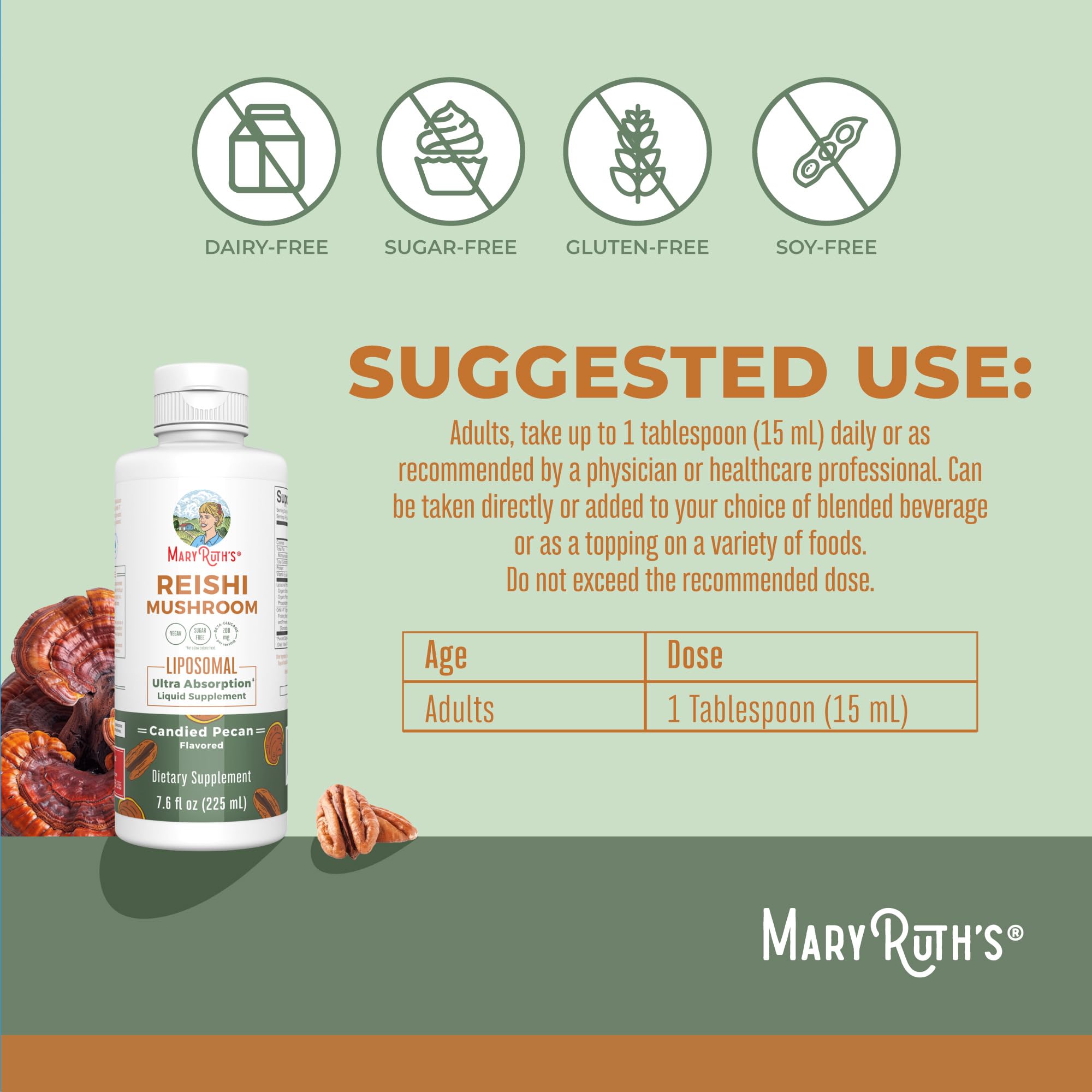 Foto 7 pulgar | Suplemento Maryruth Organics Reishi Vegan Hongo 225 Ml - Venta Internacional.