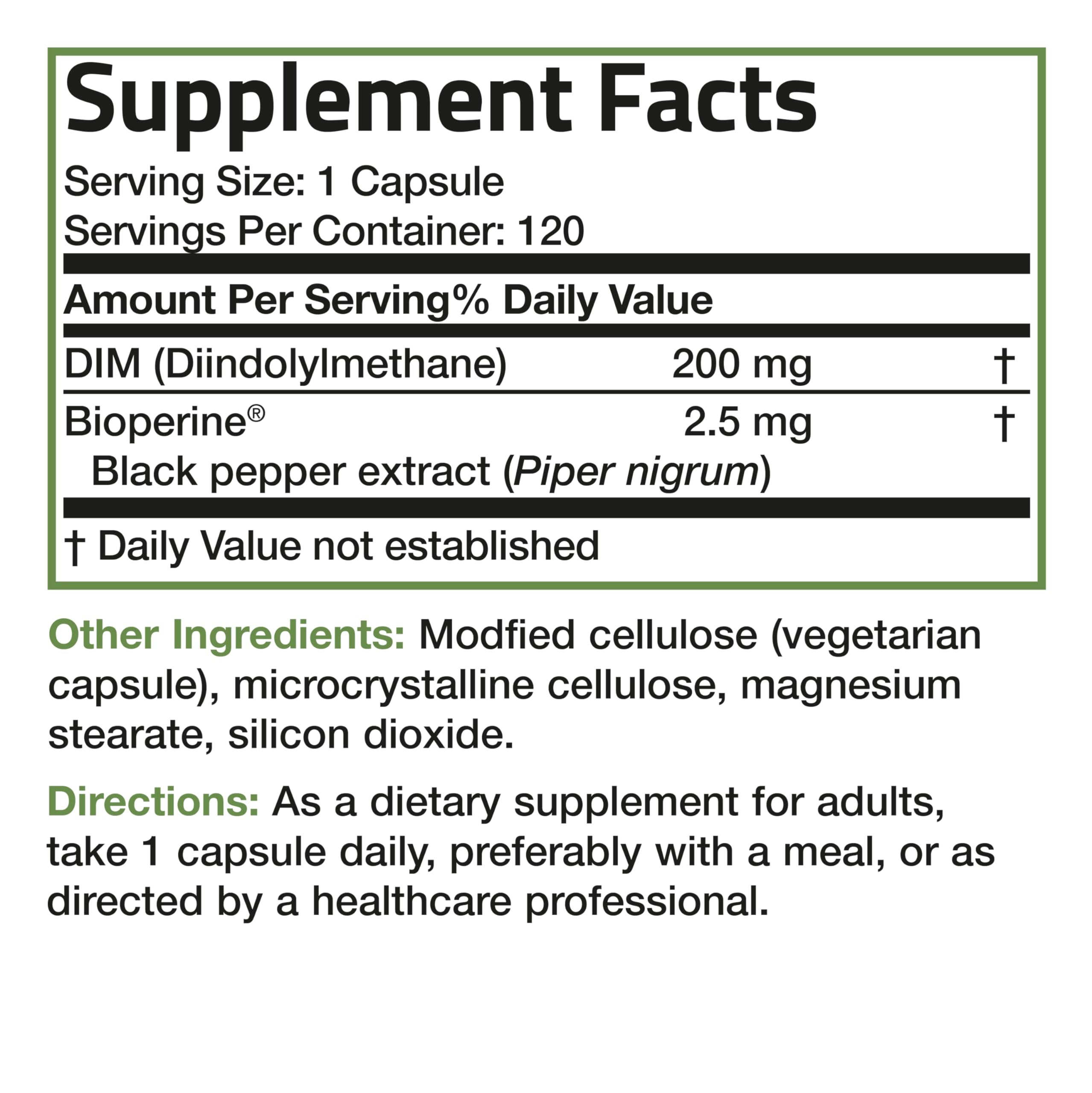 Foto 7 | Suplemento Bronson Dim De 200 Mg De Diindolimetano Con Bioperine 120 Cápsulas - Venta Internacional.
