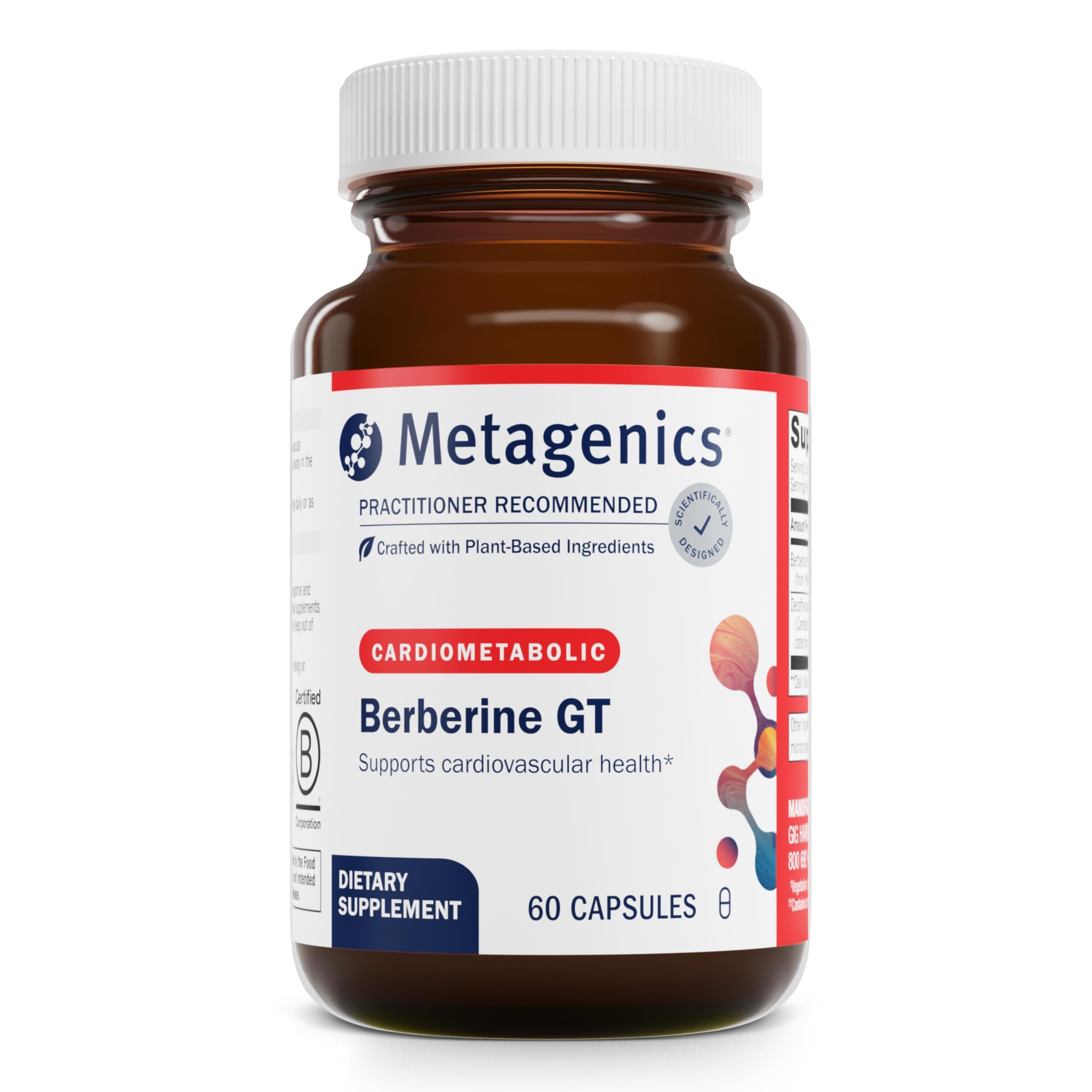 Foto 2 pulgar | Suplemento Metagenics Berberine Gt 500 Mg Heart Health 60 Cápsulas - Venta Internacional.