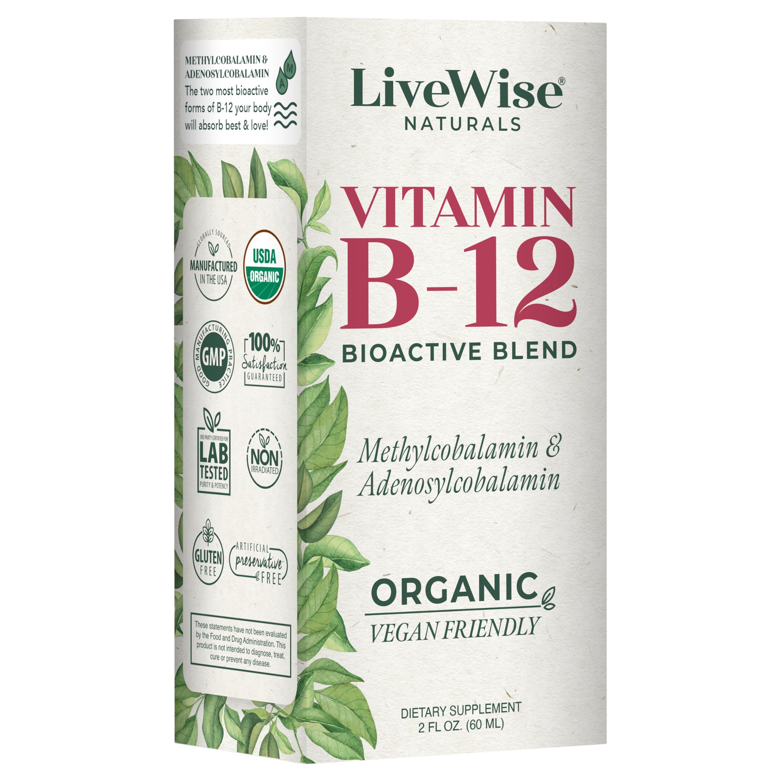 Foto 7 pulgar | Vitamina B12 Líquida Sublingual Vegana 2500 Mcg - Live Wise Naturals - Venta Internacional.