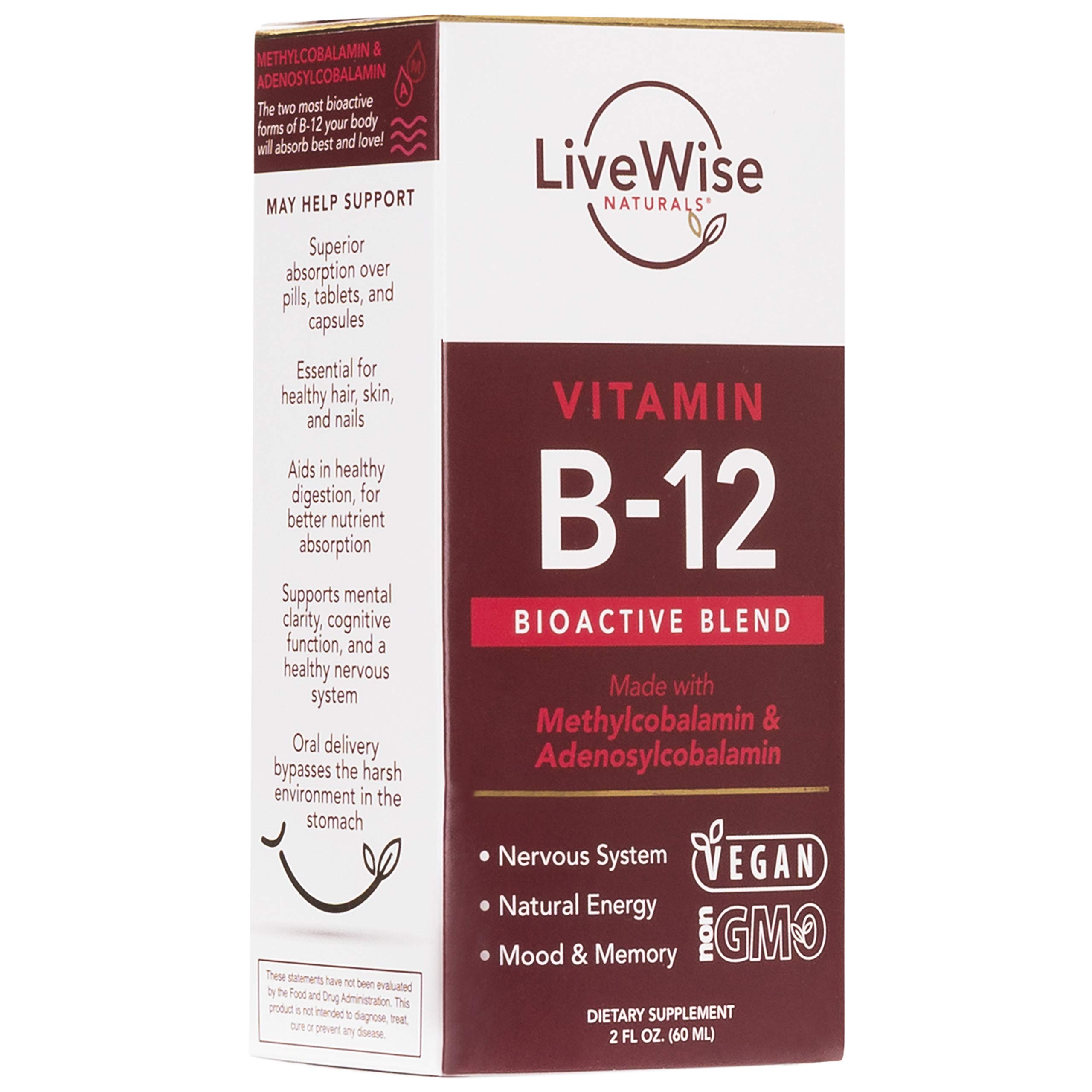 Foto 8 pulgar | Vitamina B12 Líquida Sublingual Vegana 2500 Mcg - Live Wise Naturals - Venta Internacional.
