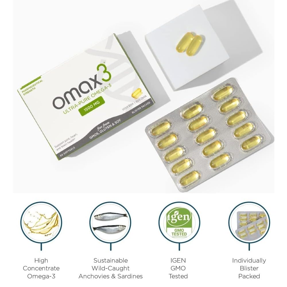 Foto 2 | Píldoras de Aceite de Pescado Omax3 Natural Omega 3 1500 mg Epa Dha 60 Días - Venta Internacional