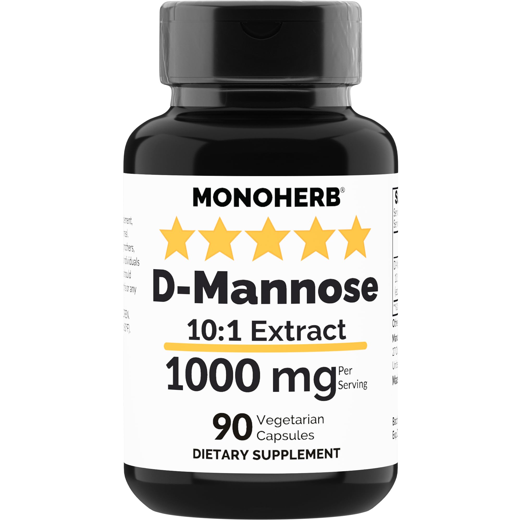 Foto 2 pulgar | Suplemento Monoherb De Extracto De D-manosa 1000 Mg 90 Cápsulas - Venta Internacional.