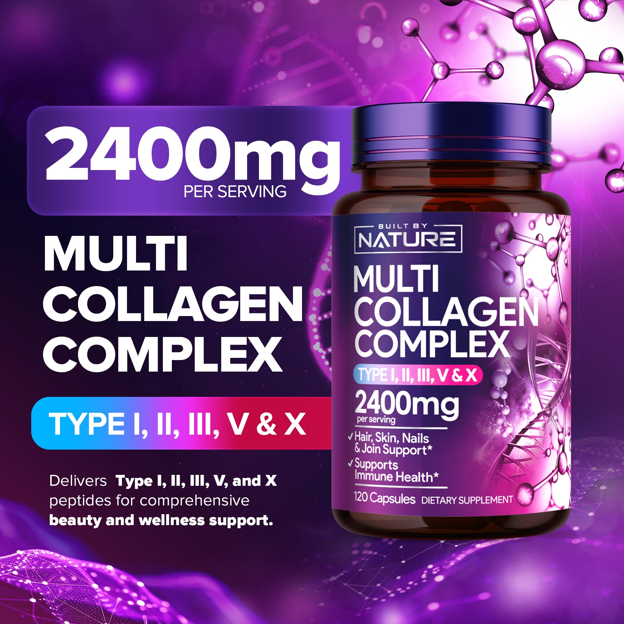 Foto 3 pulgar | Suplemento de Colágeno Tipos I Ii Iii V X - Venta Internacional