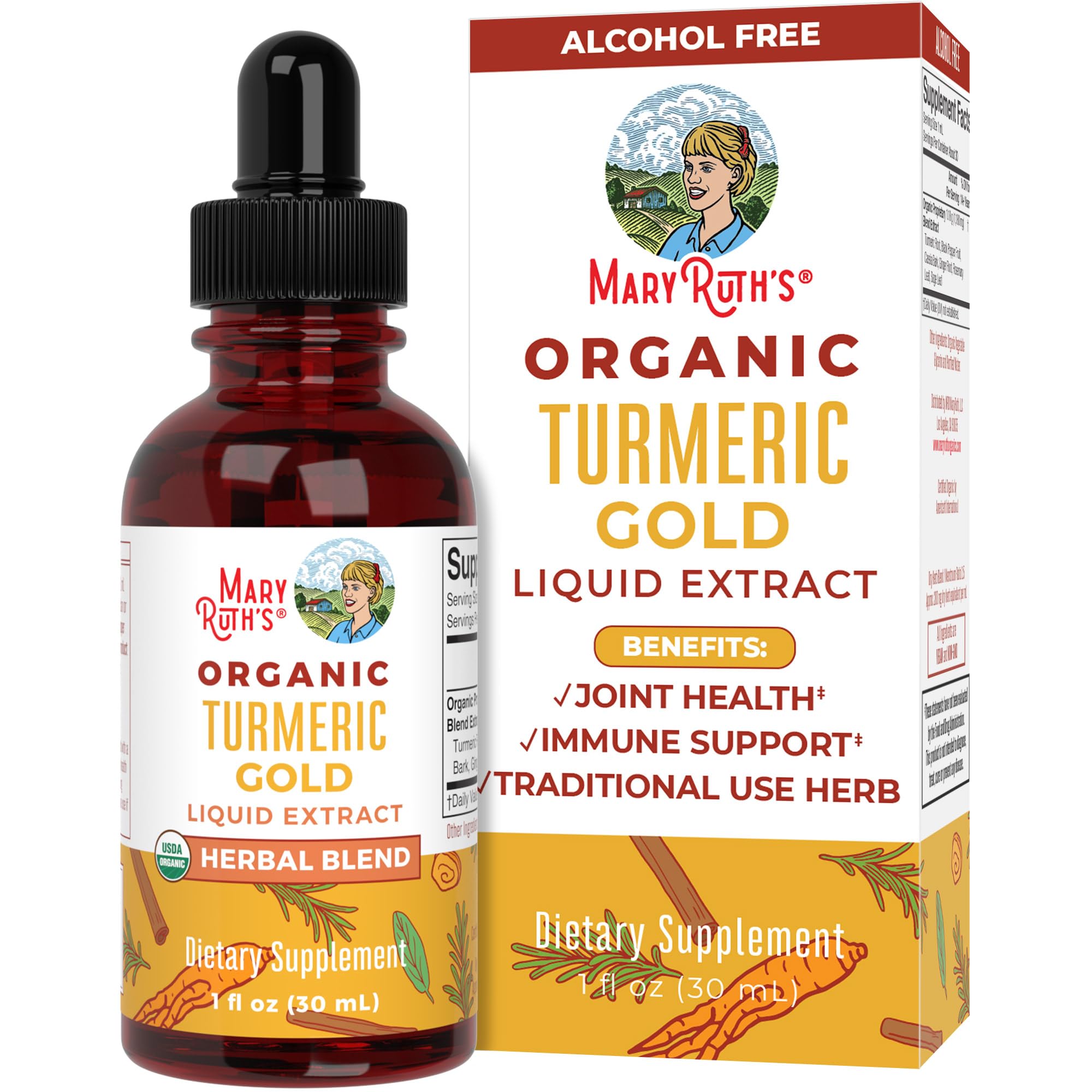Foto 2 pulgar | Gotas Líquidas Maryruth's Usda Organic Curcuma Gold, 30 Ml - Venta Internacional.