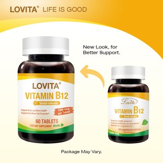 Foto 5 | Suplemento Lovita De Vitamina B12, 1000 Mcg, Liberación Prolongada, 60 Tabletas - Venta Internacional.