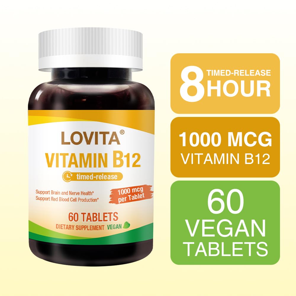Foto 7 pulgar | Suplemento Lovita De Vitamina B12, 1000 Mcg, Liberación Prolongada, 60 Tabletas - Venta Internacional.