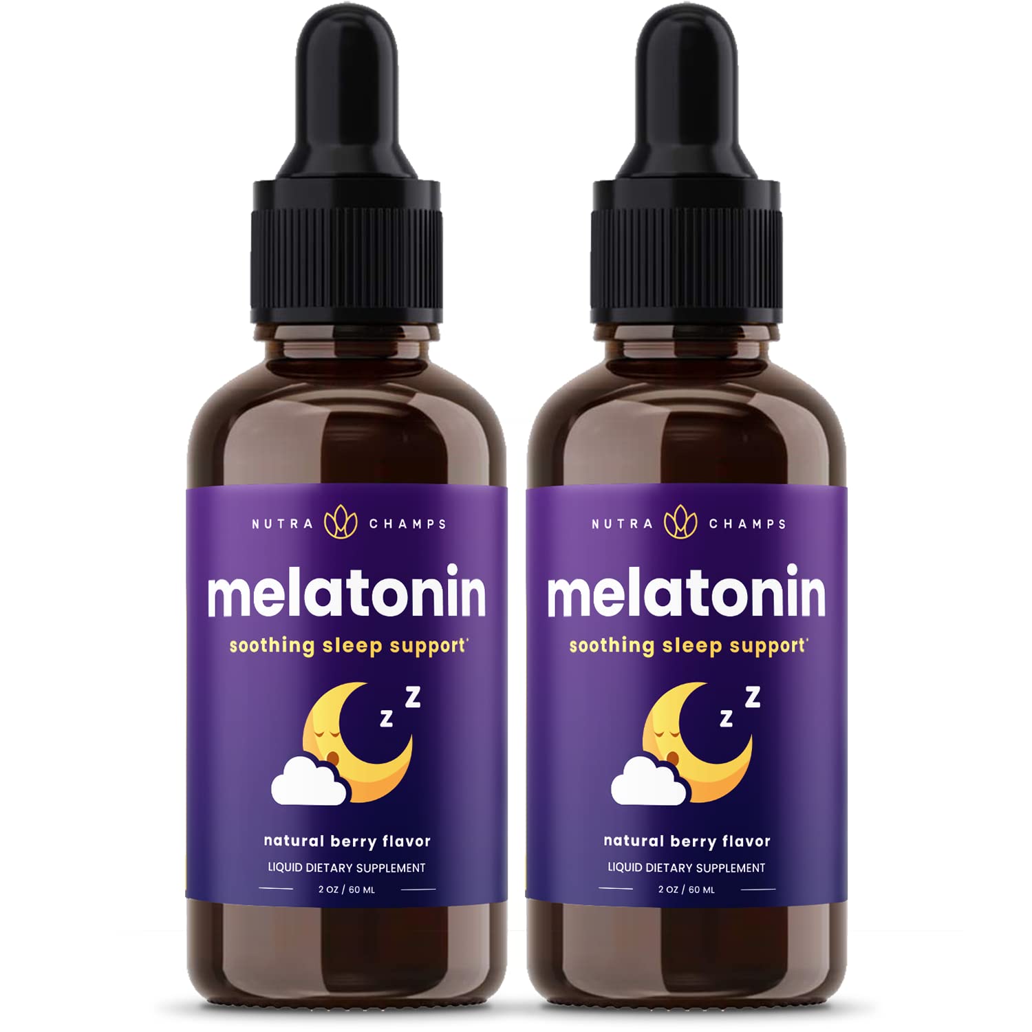 Foto 2 pulgar | Gotas Líquidas NutraChamps de Melatonina 2 Piezas de 60 ml-Venta Internacional