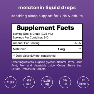 Foto 4 | Gotas Líquidas NutraChamps de Melatonina 2 Piezas de 60 ml-Venta Internacional